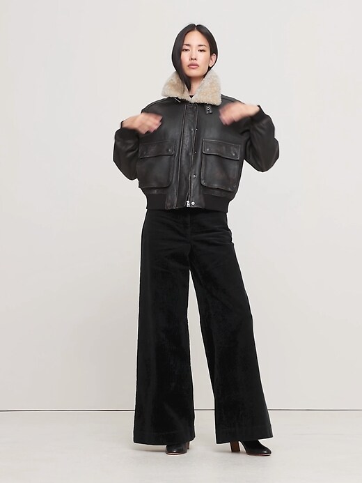 Distressed Leather Flight Jacket | Banana Republic