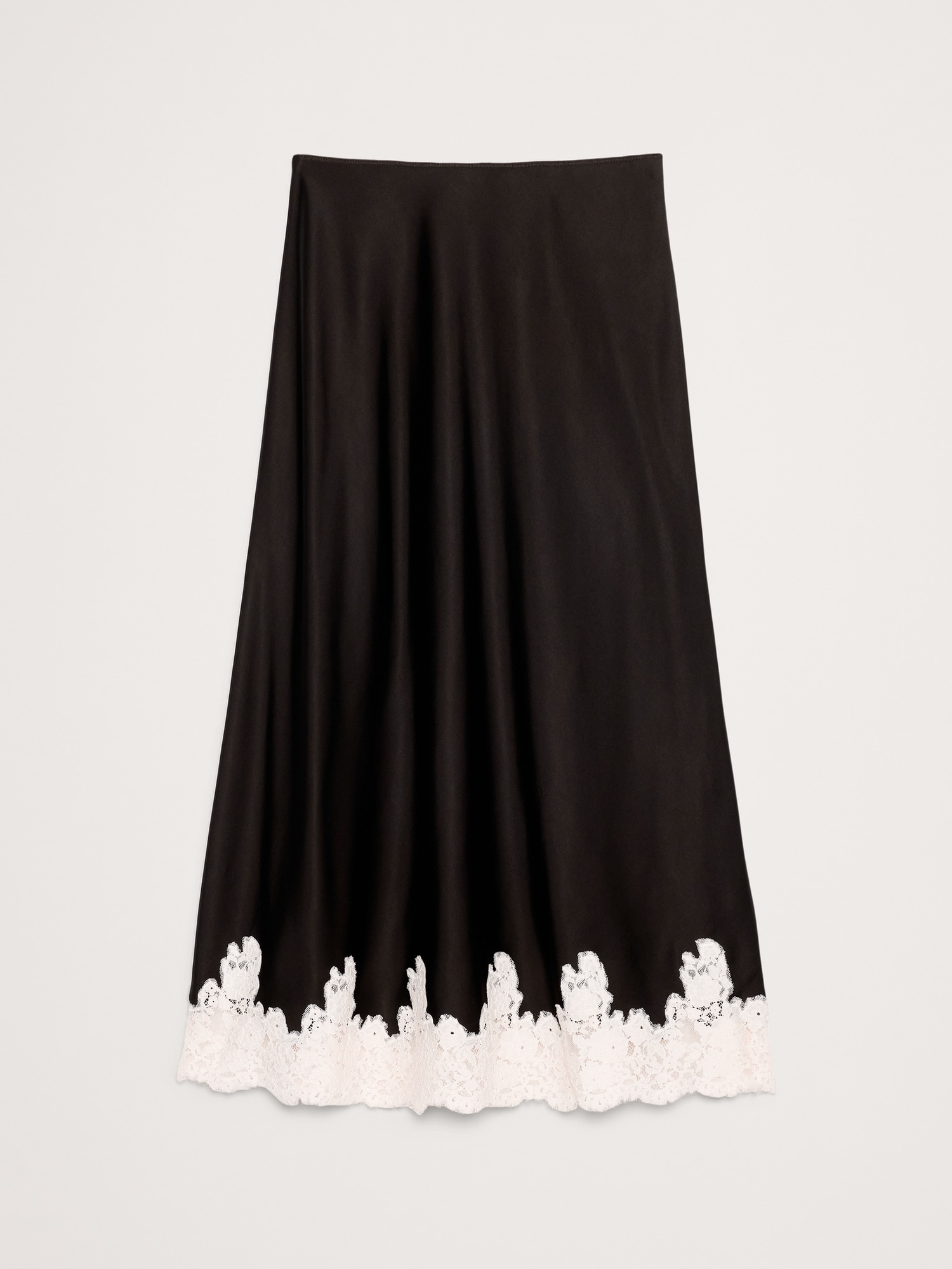 Image number 4 showing, Stretch-Satin Lace-Hem Midi Skirt