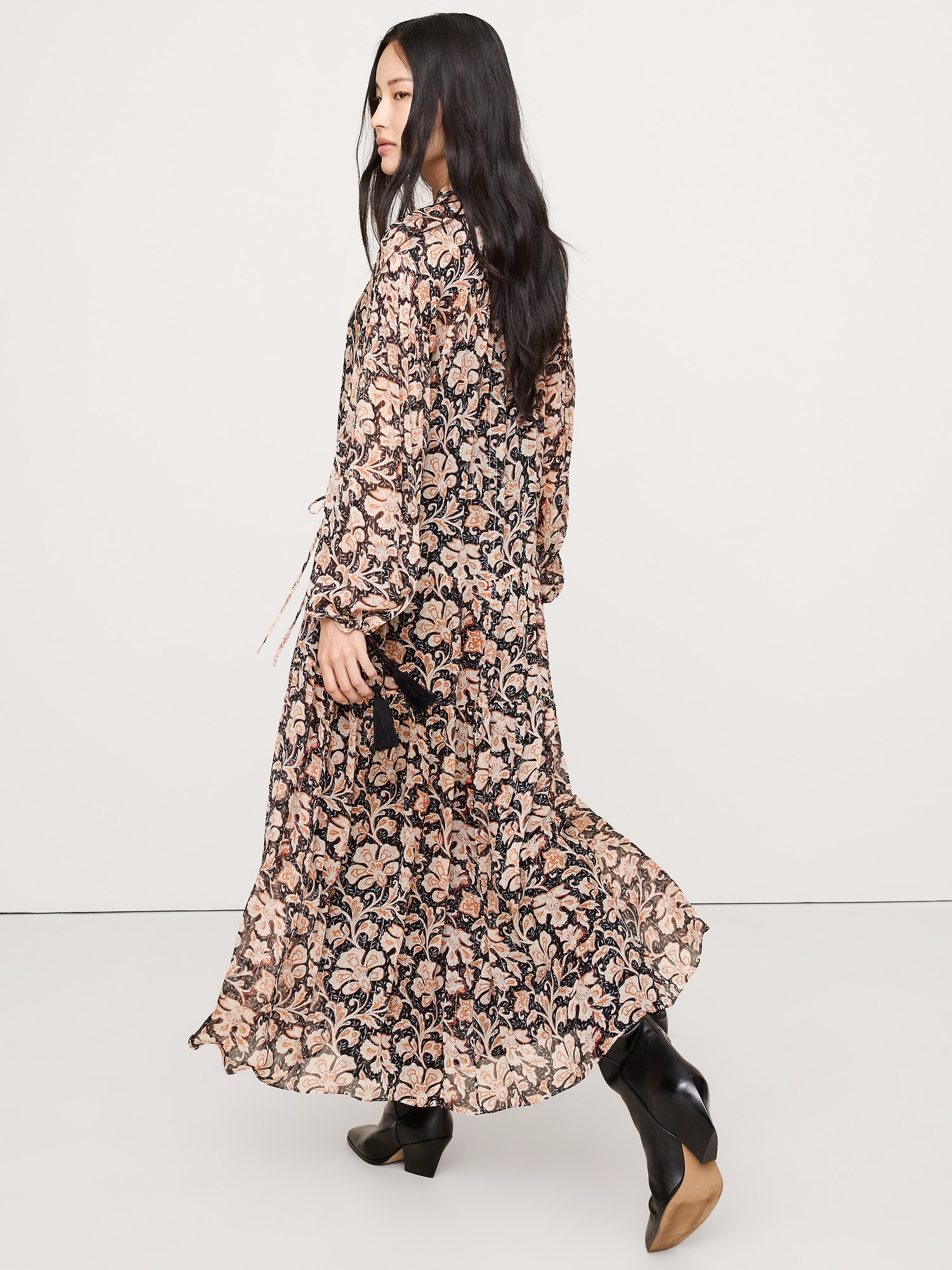 Image number 3 showing, Lurex Stripe Tiered Maxi Dress