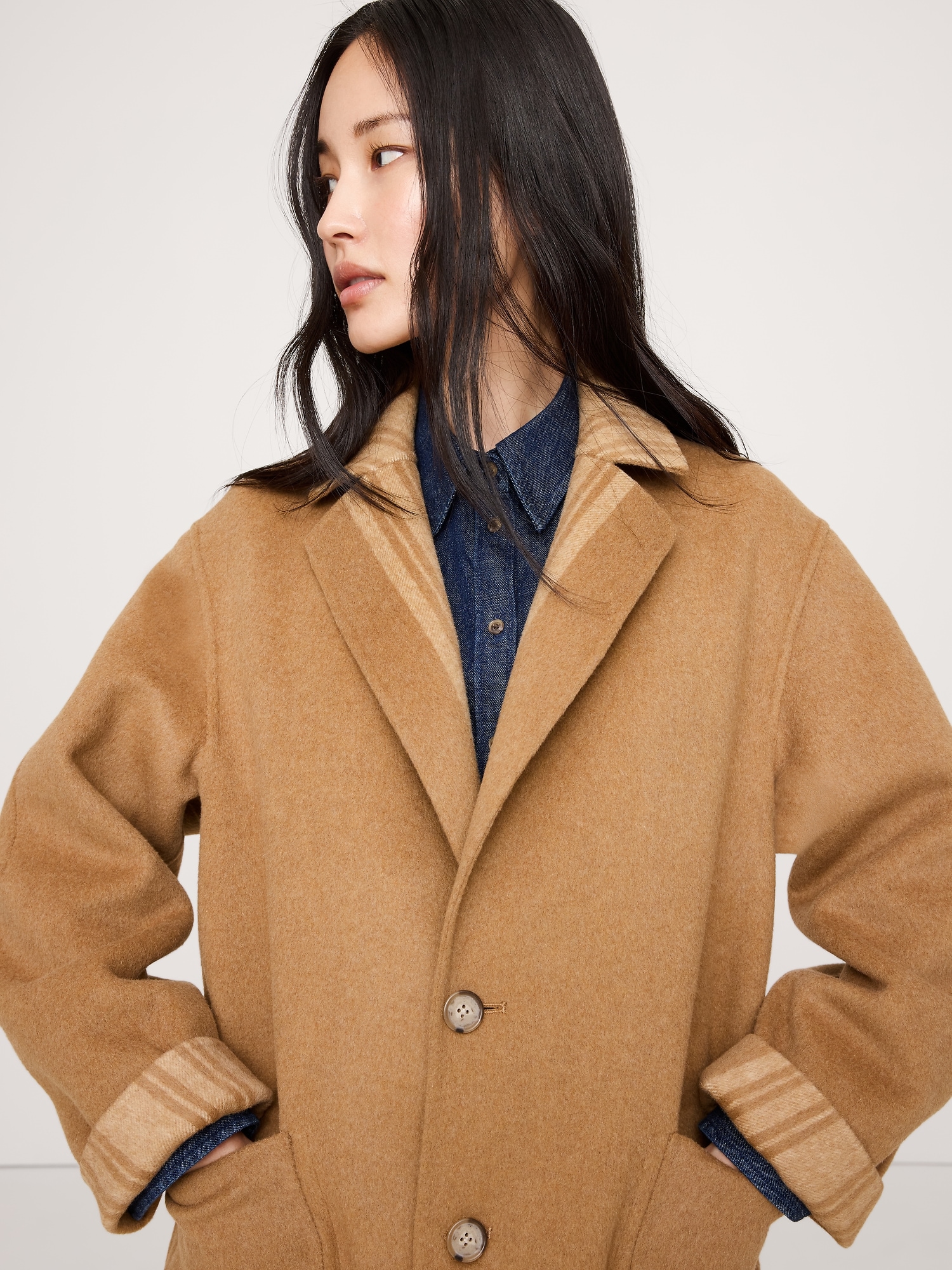 Image number 4 showing, Reversible Double-Faced Top Coat