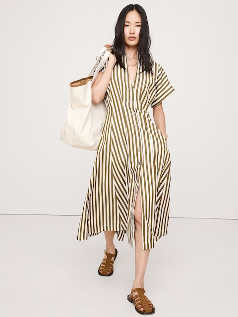 ROBE-CHEMISIER EN POPELINE DE COTON