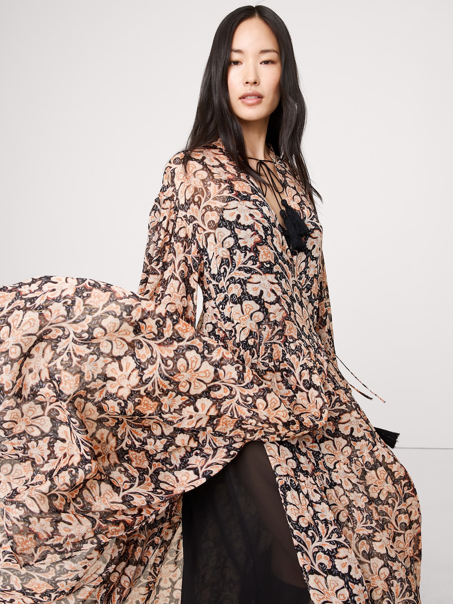 Image number 4 showing, Lurex Stripe Tiered Maxi Dress