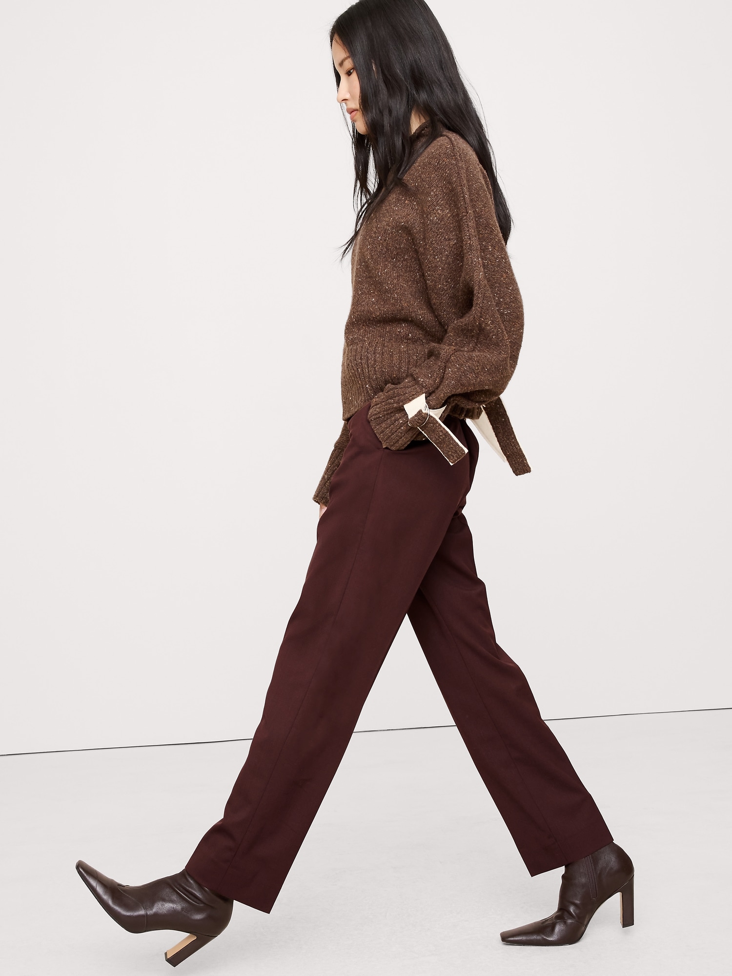 Image number 4 showing, High-Rise Slim Italian Wool Ankle Pant