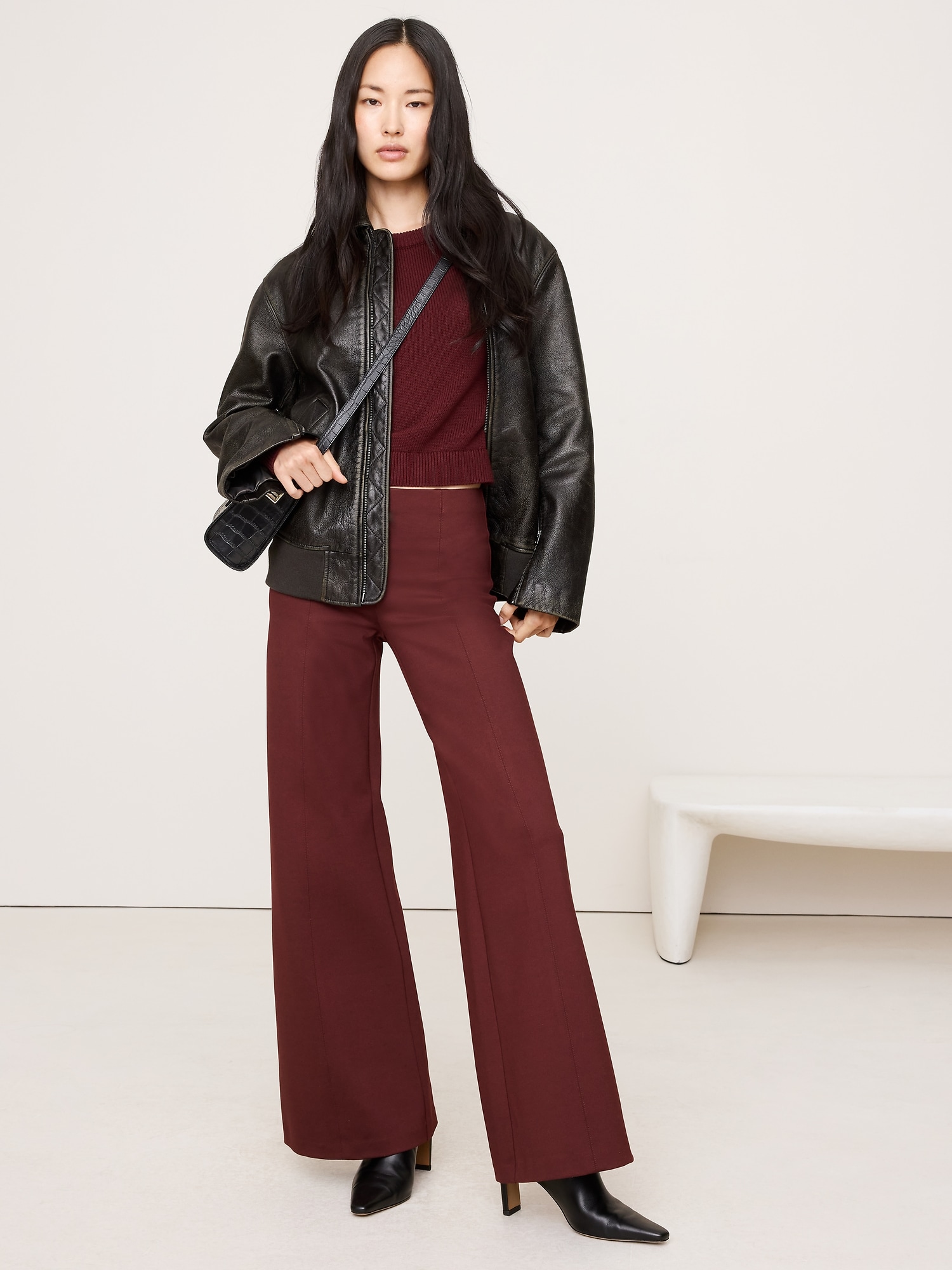 Image number 1 showing, Wide-Leg Everywhere Ponte Pull-On Pant