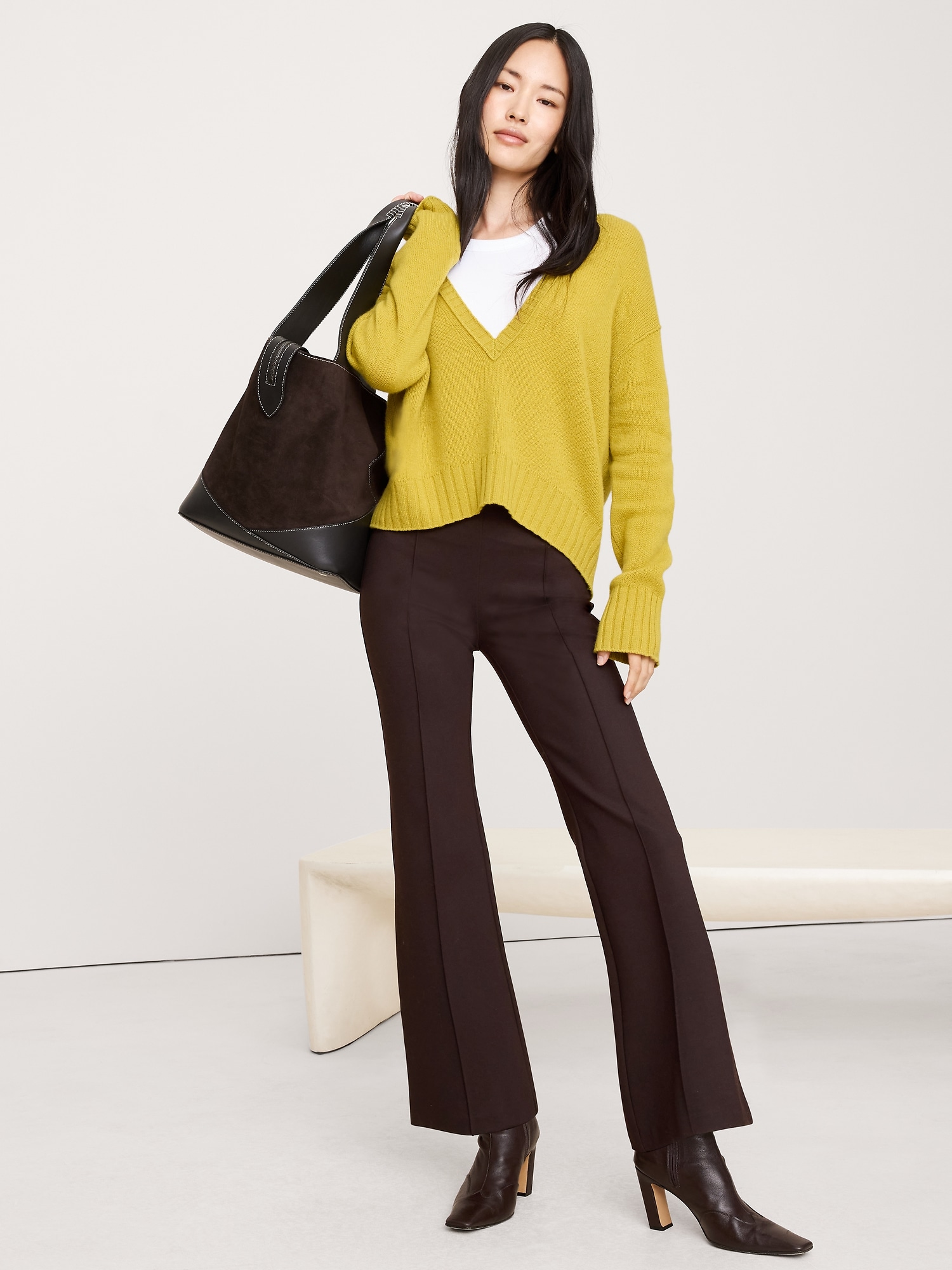 Image number 1 showing, Crop Flare Everywhere Ponte Pull-On Pant