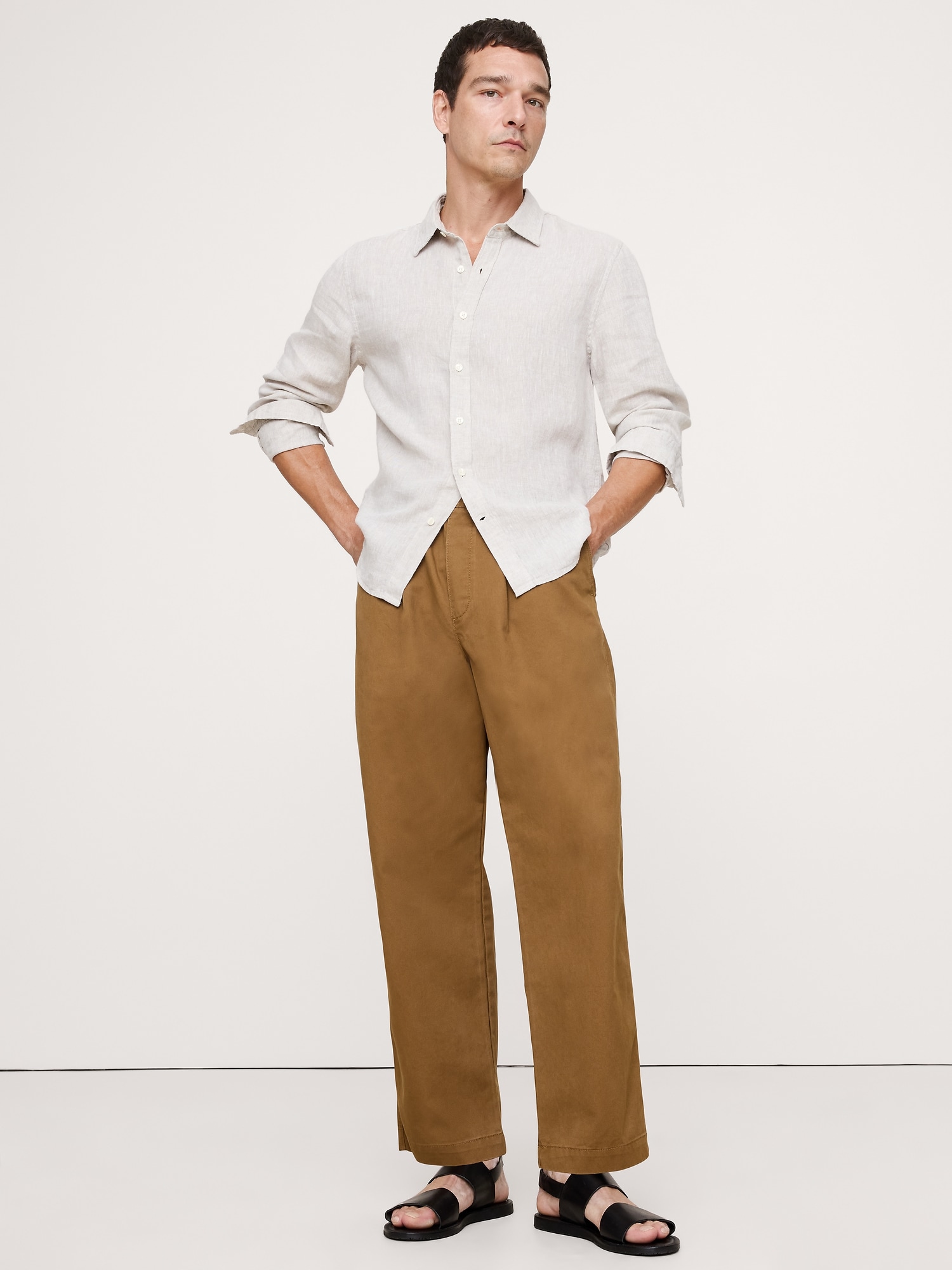 Loose Lightweight Cotton Pull-On Pant - Horse Hair Brown