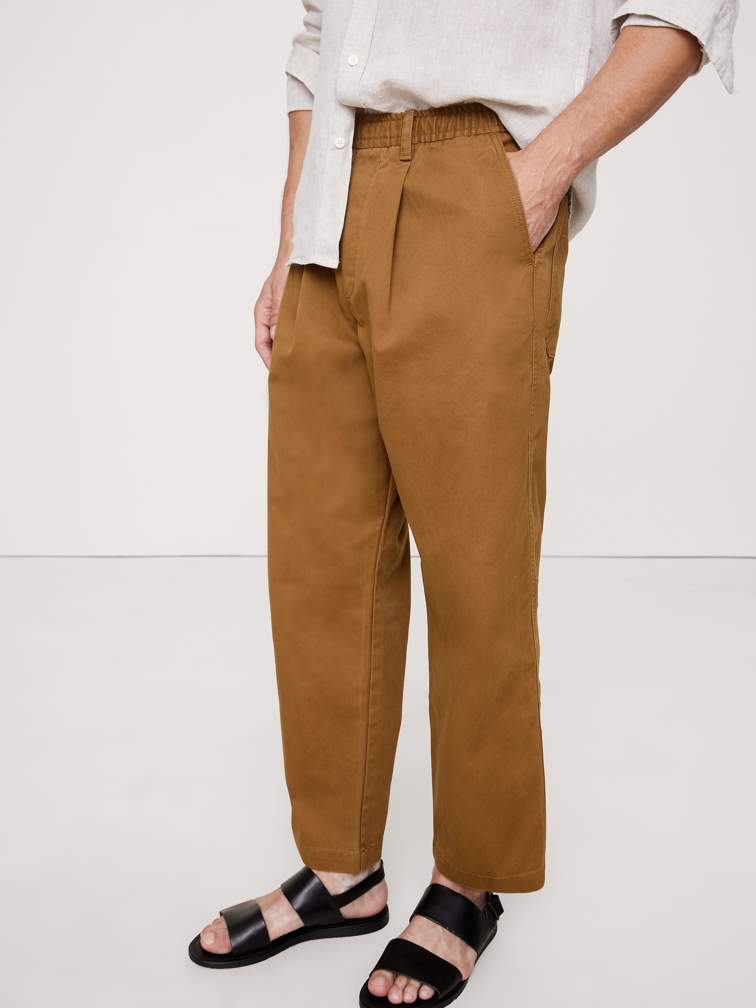 Image number 4 showing, Loose Lightweight Cotton Pull-On Pant