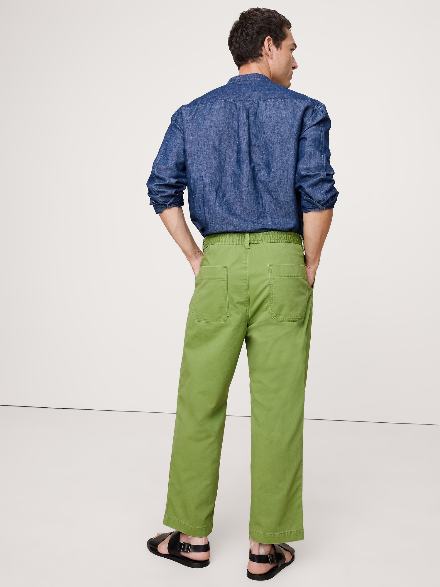 Image number 3 showing, Loose Lightweight Cotton Pull-On Pant