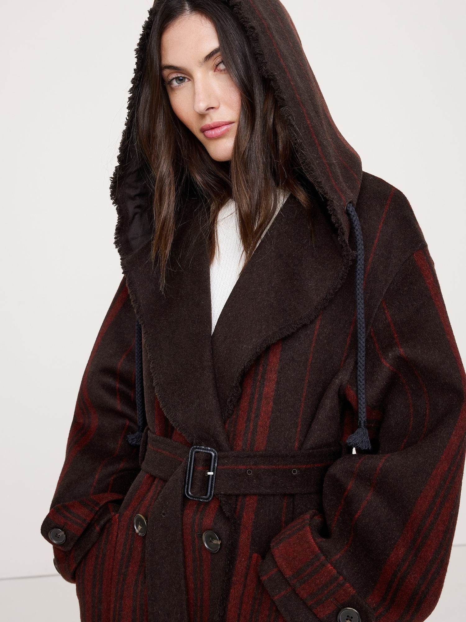 Image number 8 showing, Double-Faced Wool-Blend Parka Coat