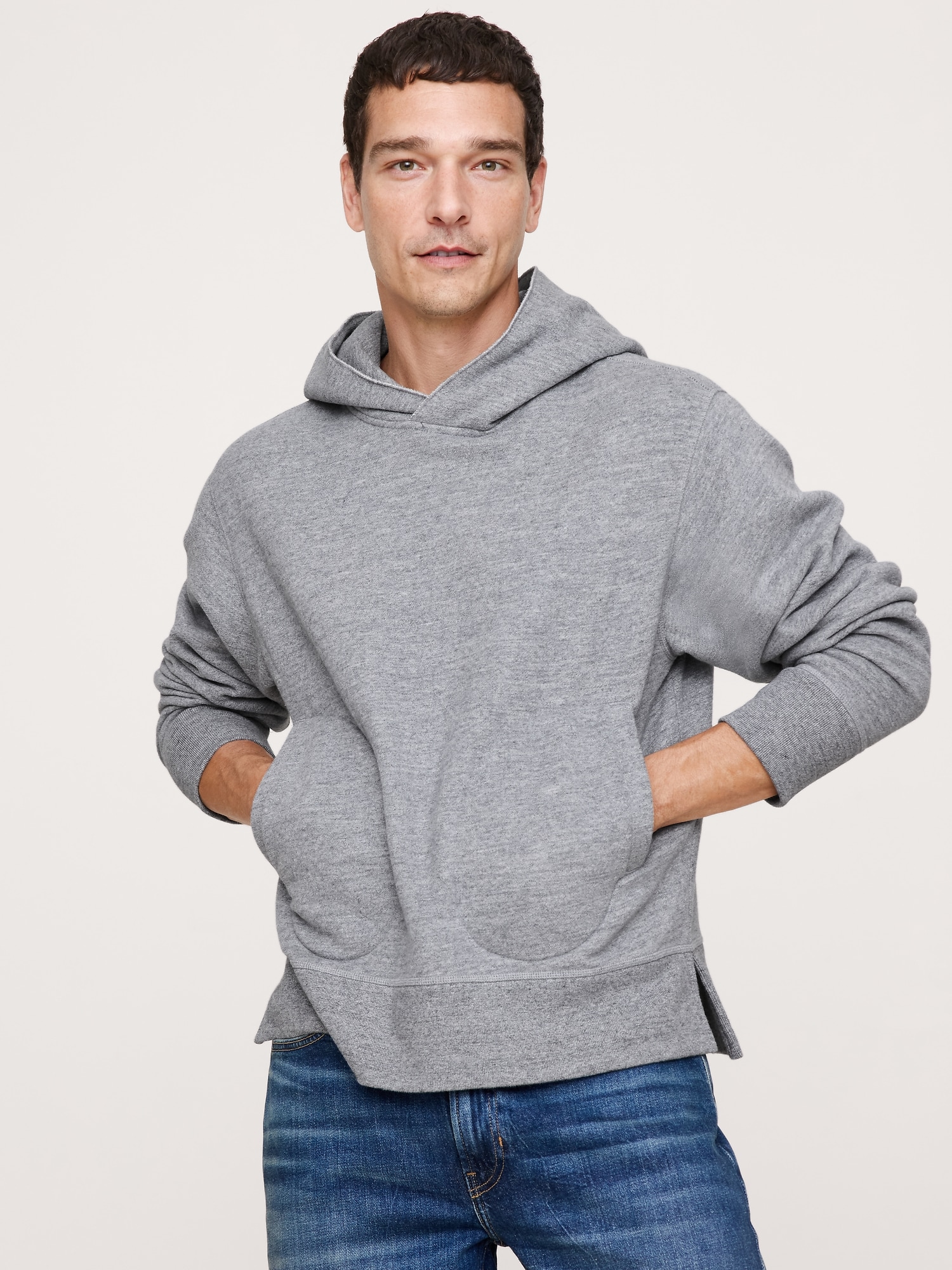 Fleece Hoodie Sweatshirt - Heather Gray