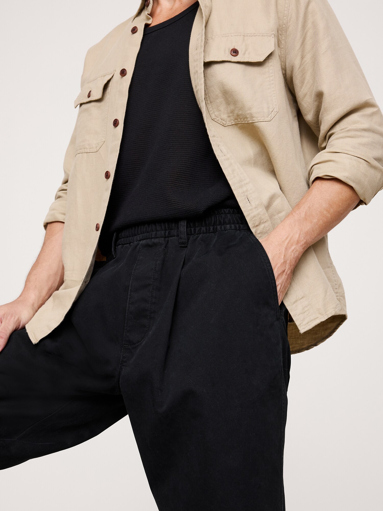 Image number 4 showing, Loose Lightweight Cotton Pull-On Pant