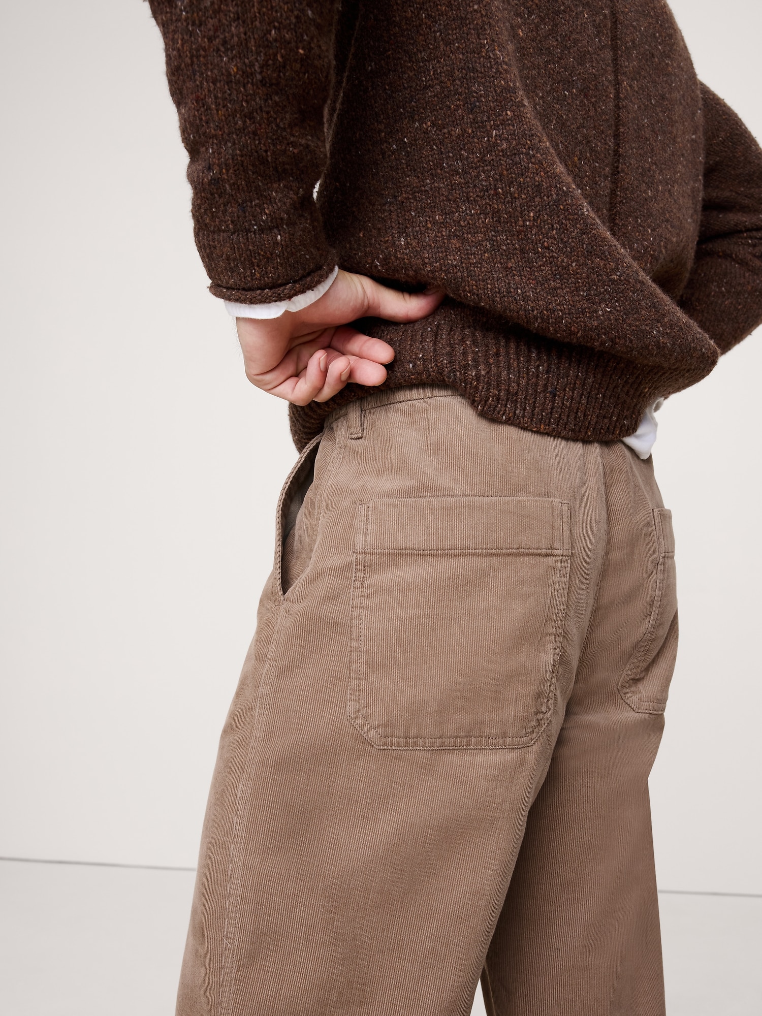 Image number 3 showing, LOOSE CORDUROY PULL-ON PANT
