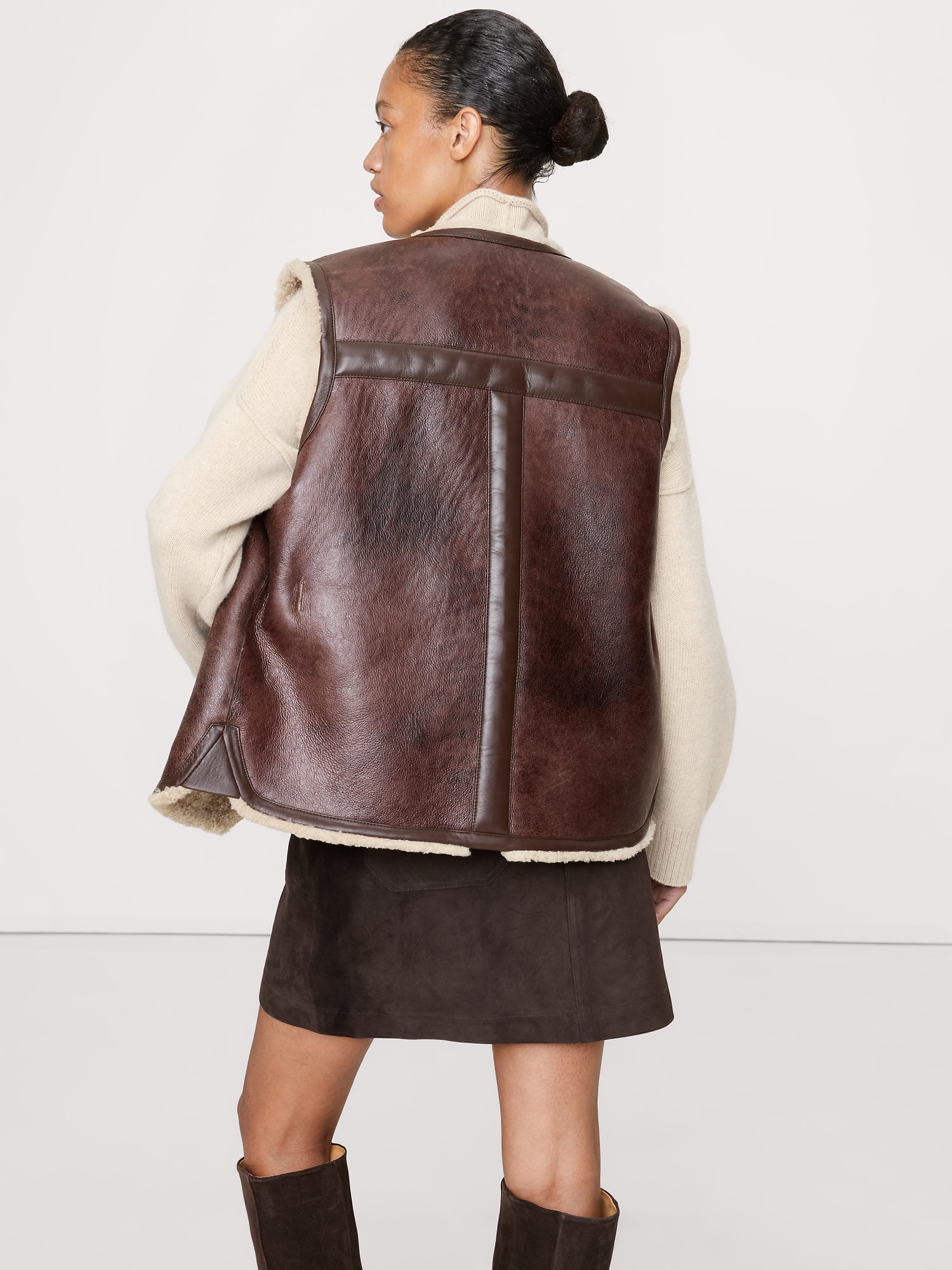 Image number 2 showing, Reversible Shearling  Vest