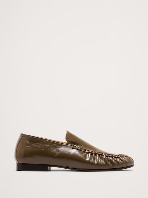 FLÂNEURS EN CUIR À BOUT MOCASSIN