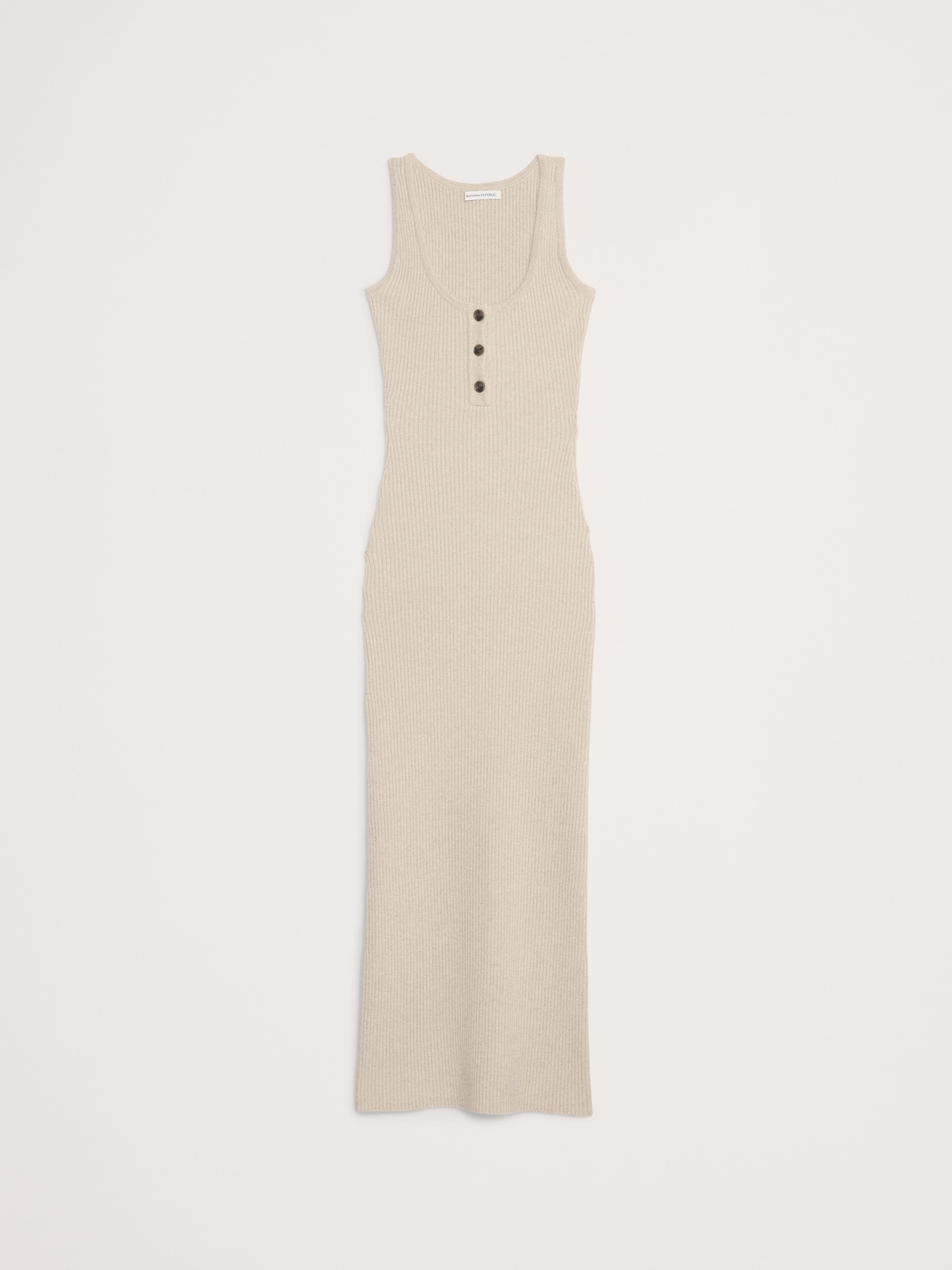 L'image numéro 4 présente Robe chandail henley longue en laine mérinos et coton