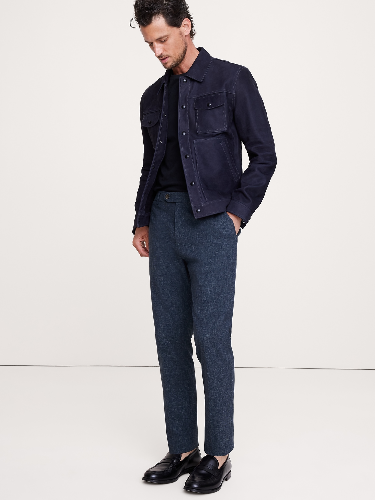 Slim Wrinkle-Resistant Dress Pant - Navy Blue