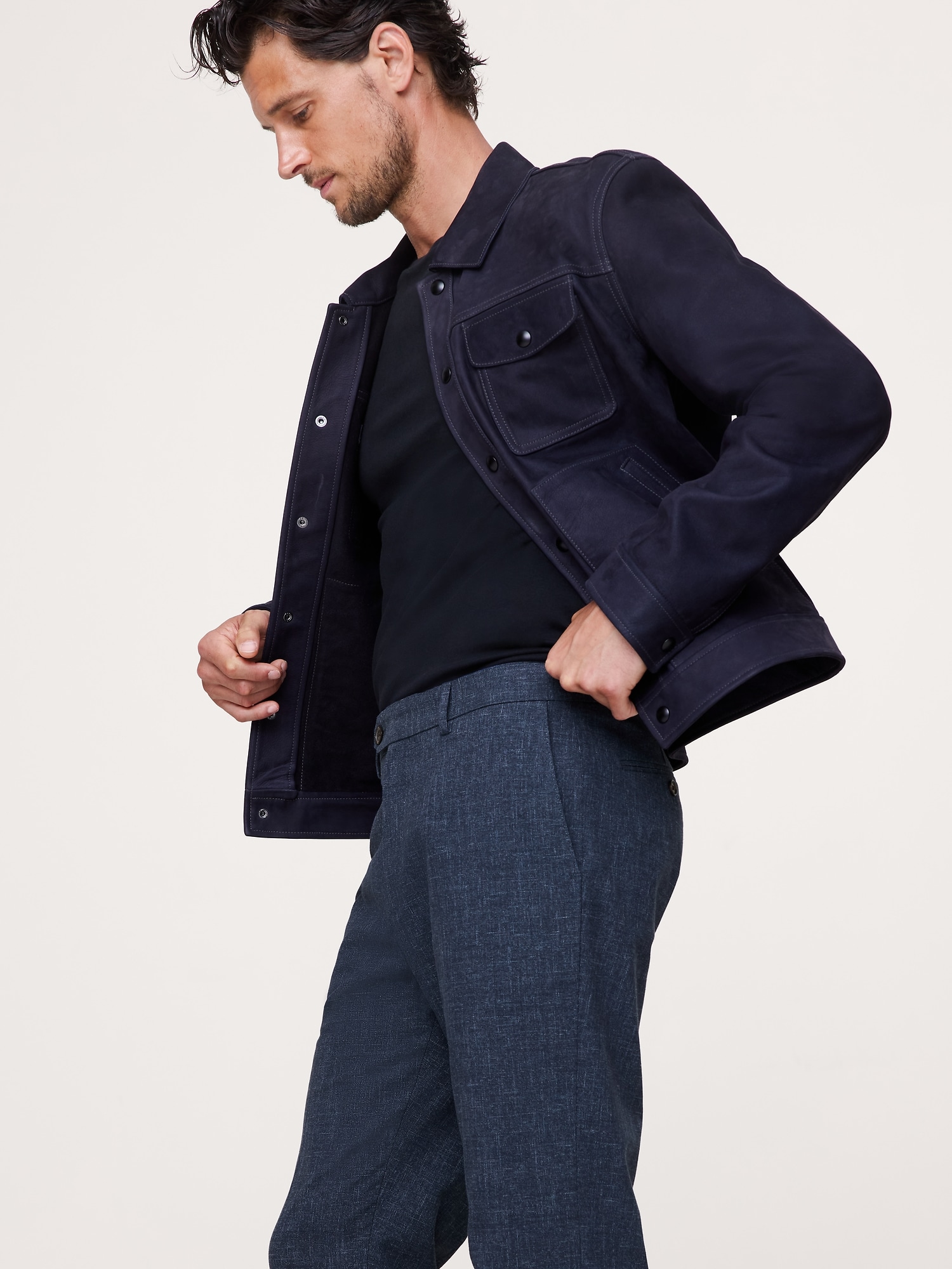 L'image numéro 8 présente Pantalon habillé infroissable à coupe étroite