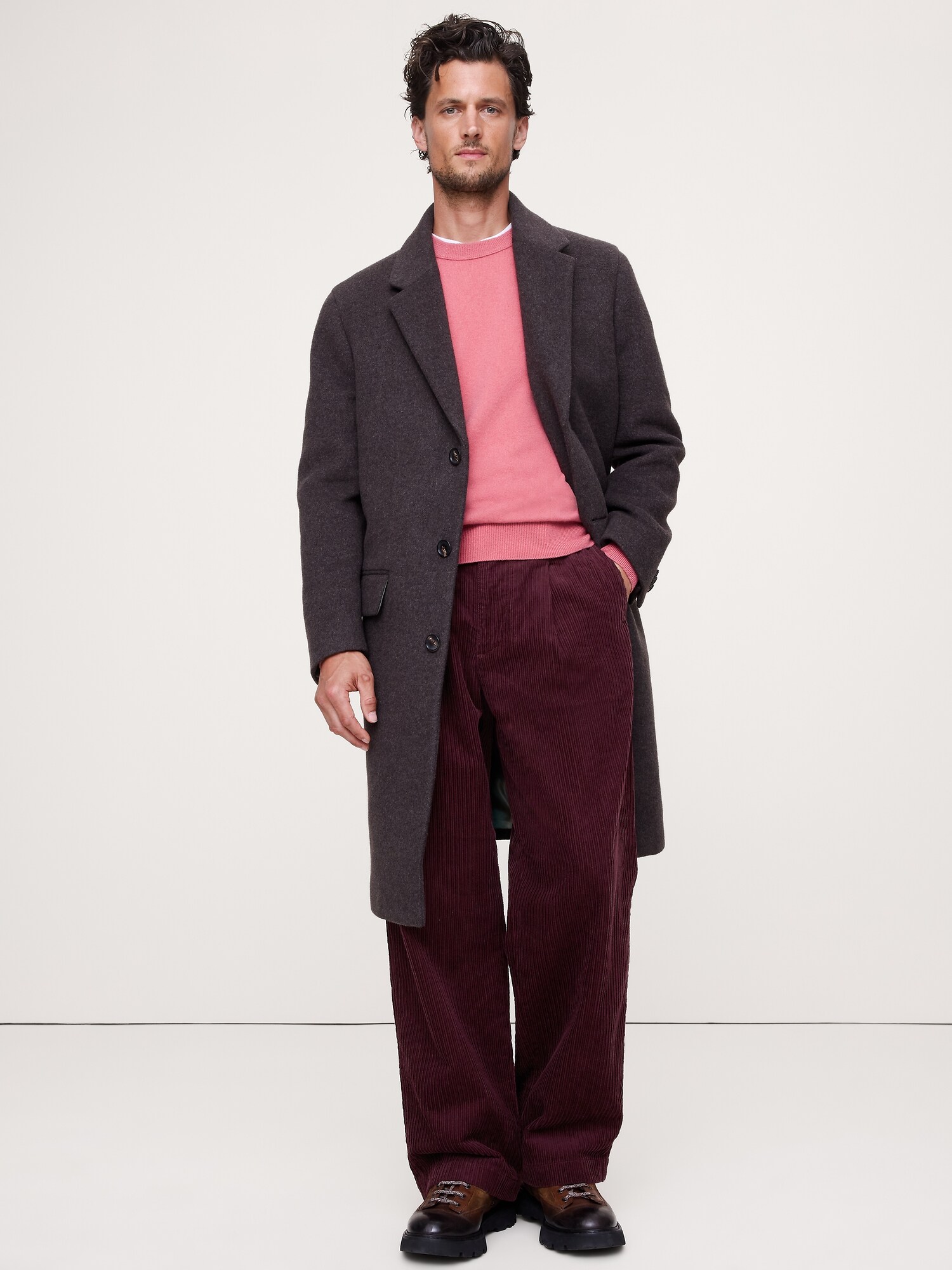 Loose Pleated Corduroy Pant