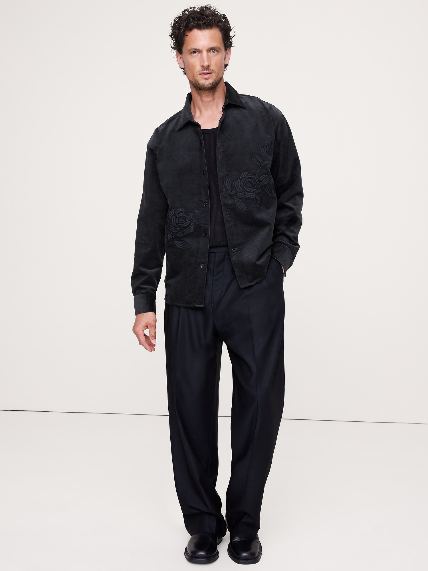 Image number 3 showing, Relaxed-Fit Embroidered Corduroy Overshirt