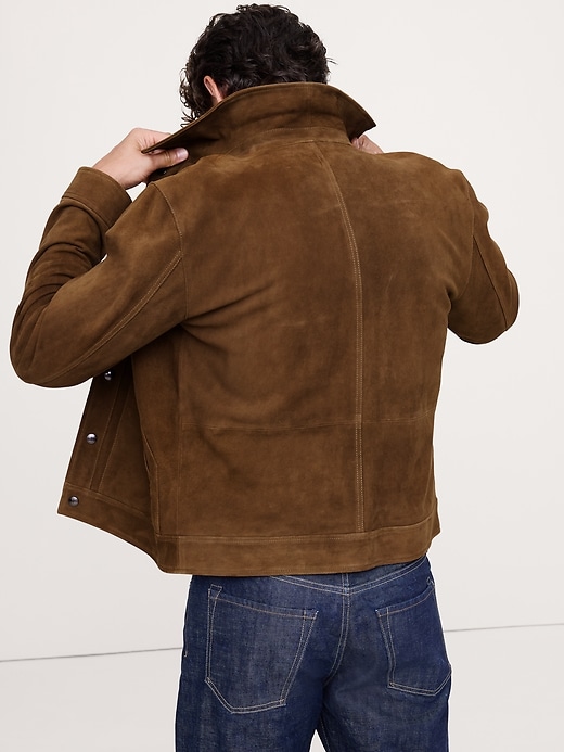 Suede Trucker Jacket Banana Republic