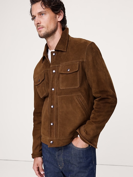 Suede Trucker Jacket | Banana Republic