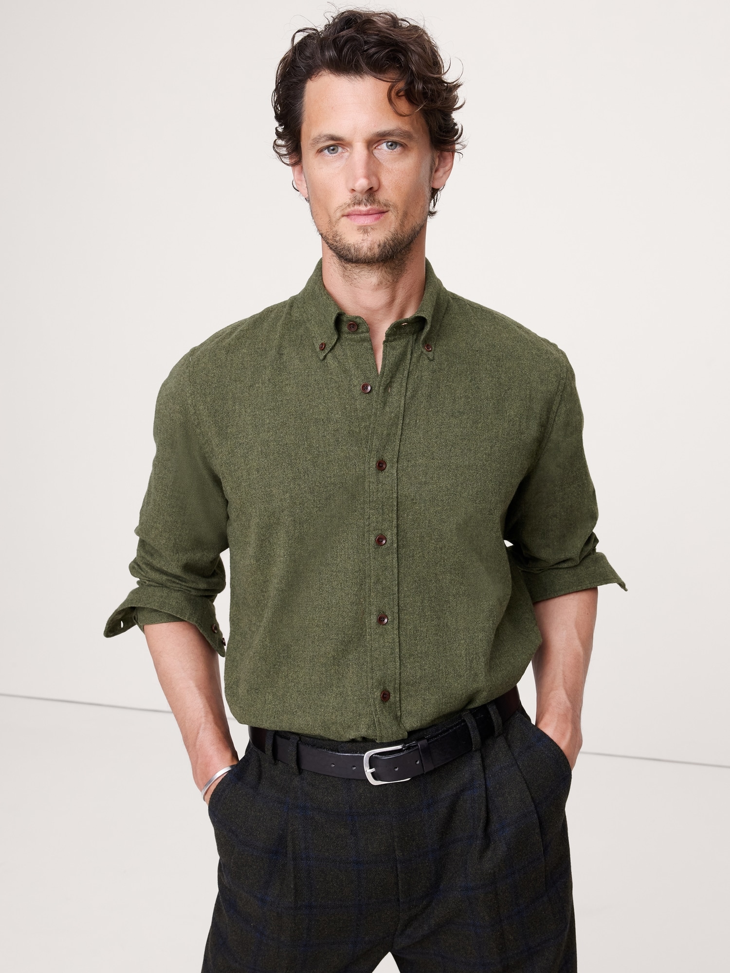 Image number 1 showing, Standard-Fit Flannel Shirt