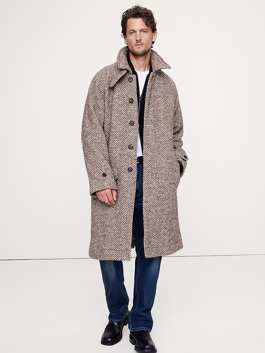 Italian Herringbone Balmacaan Coat | Banana Republic