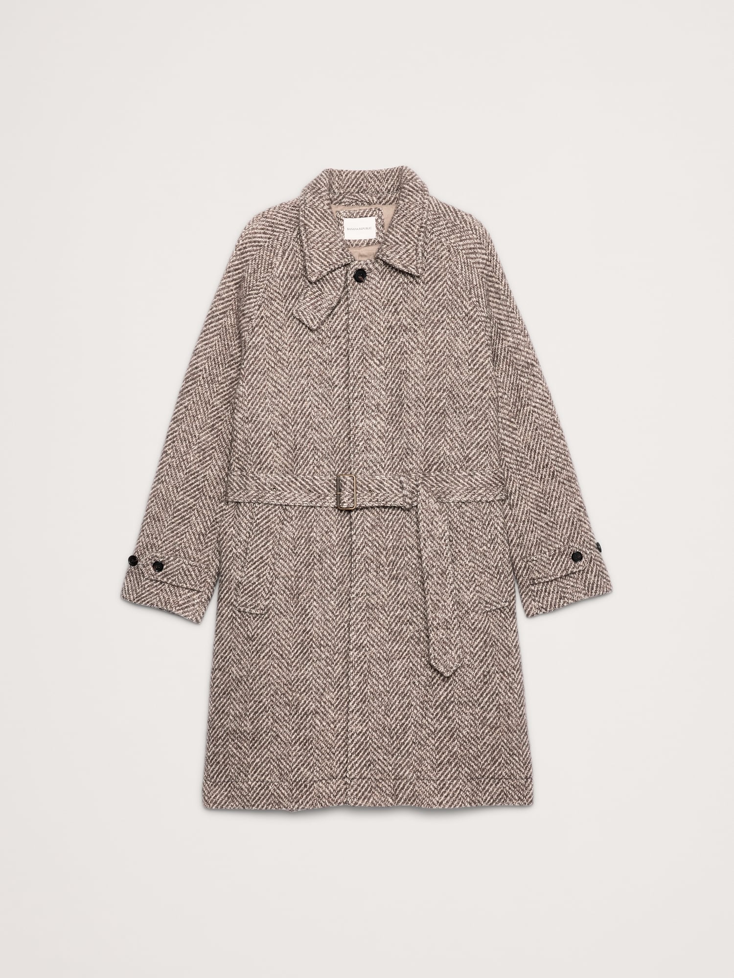 Image number 4 showing, Italian Herringbone Balmacaan Coat