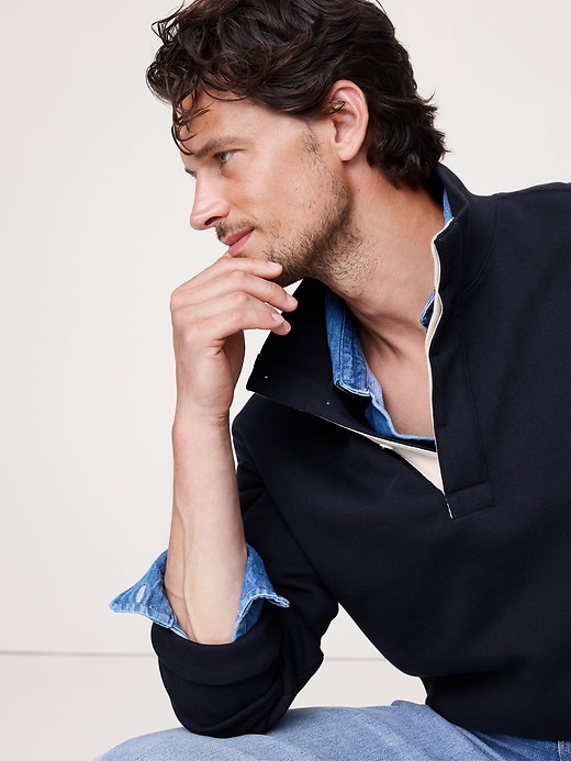 Terry Mock-Neck Sweatshirt | Banana Republic
