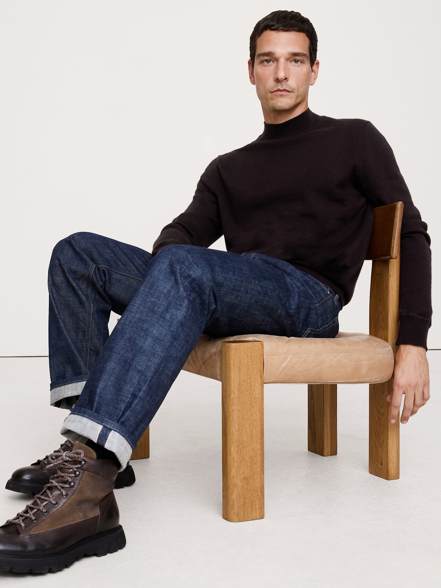 Image number 1 showing, Merino Mock-Neck Sweater