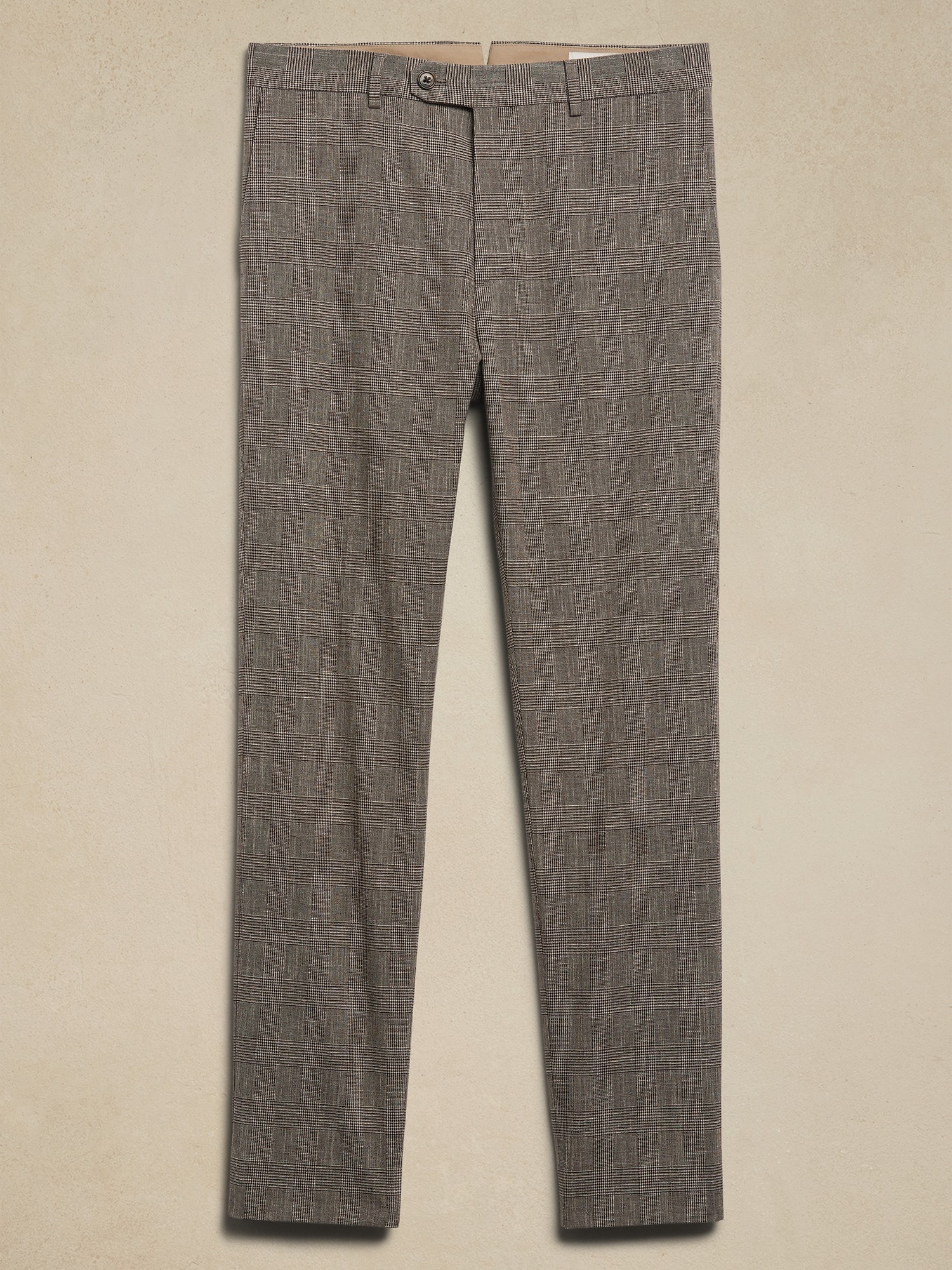 Wrinkle-Resistant Dress Pant - Brown Plaid