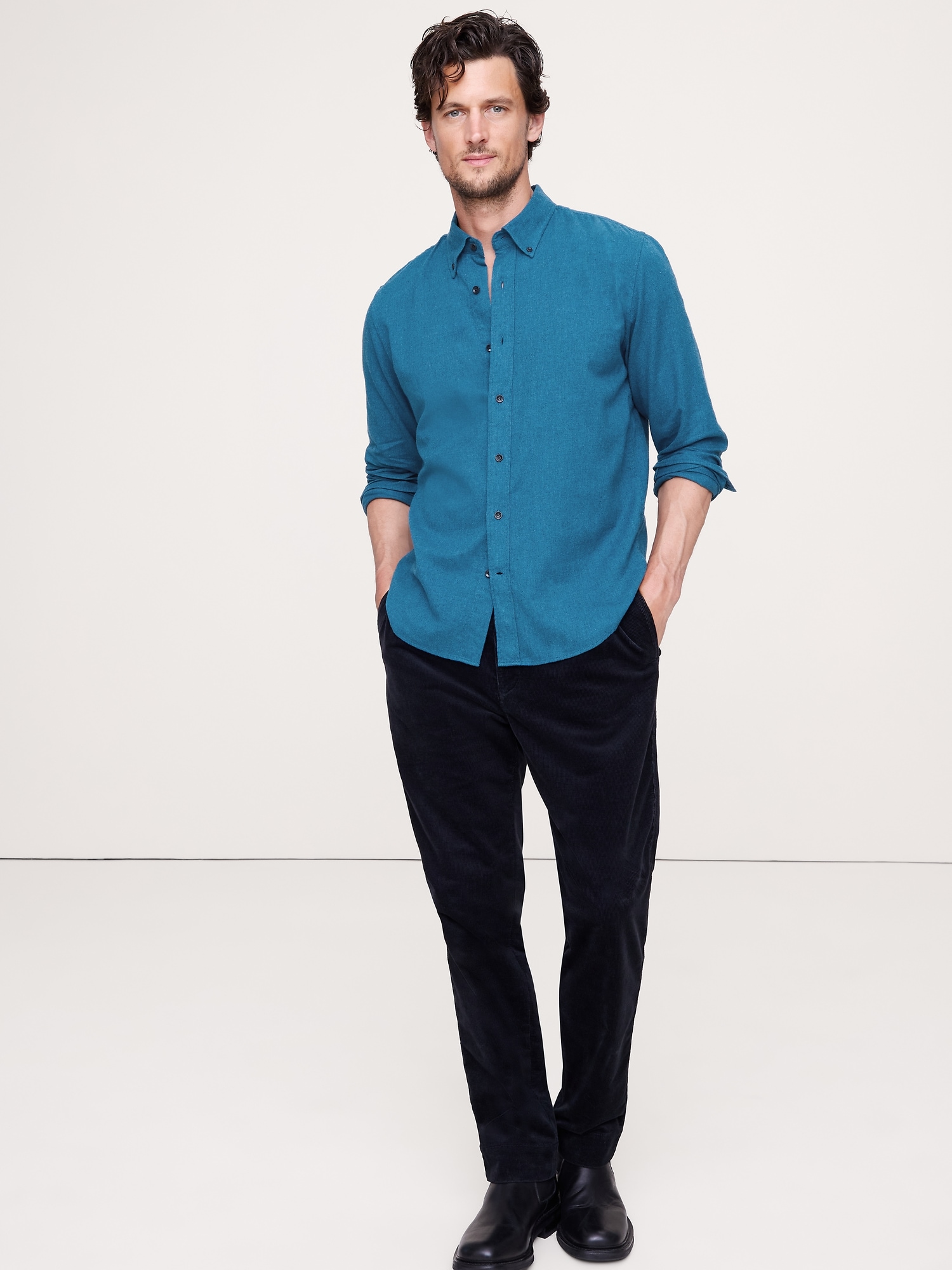 CHEMISE STANDARD EN FLANELLE - Sarcelle