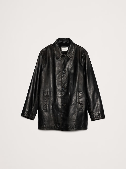 Relaxed Leather Carcoat | Banana Republic