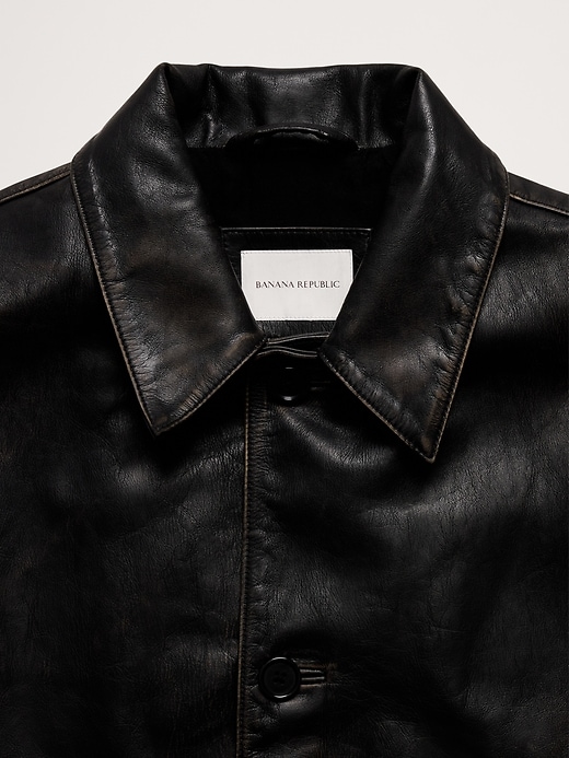 Relaxed Leather Carcoat | Banana Republic
