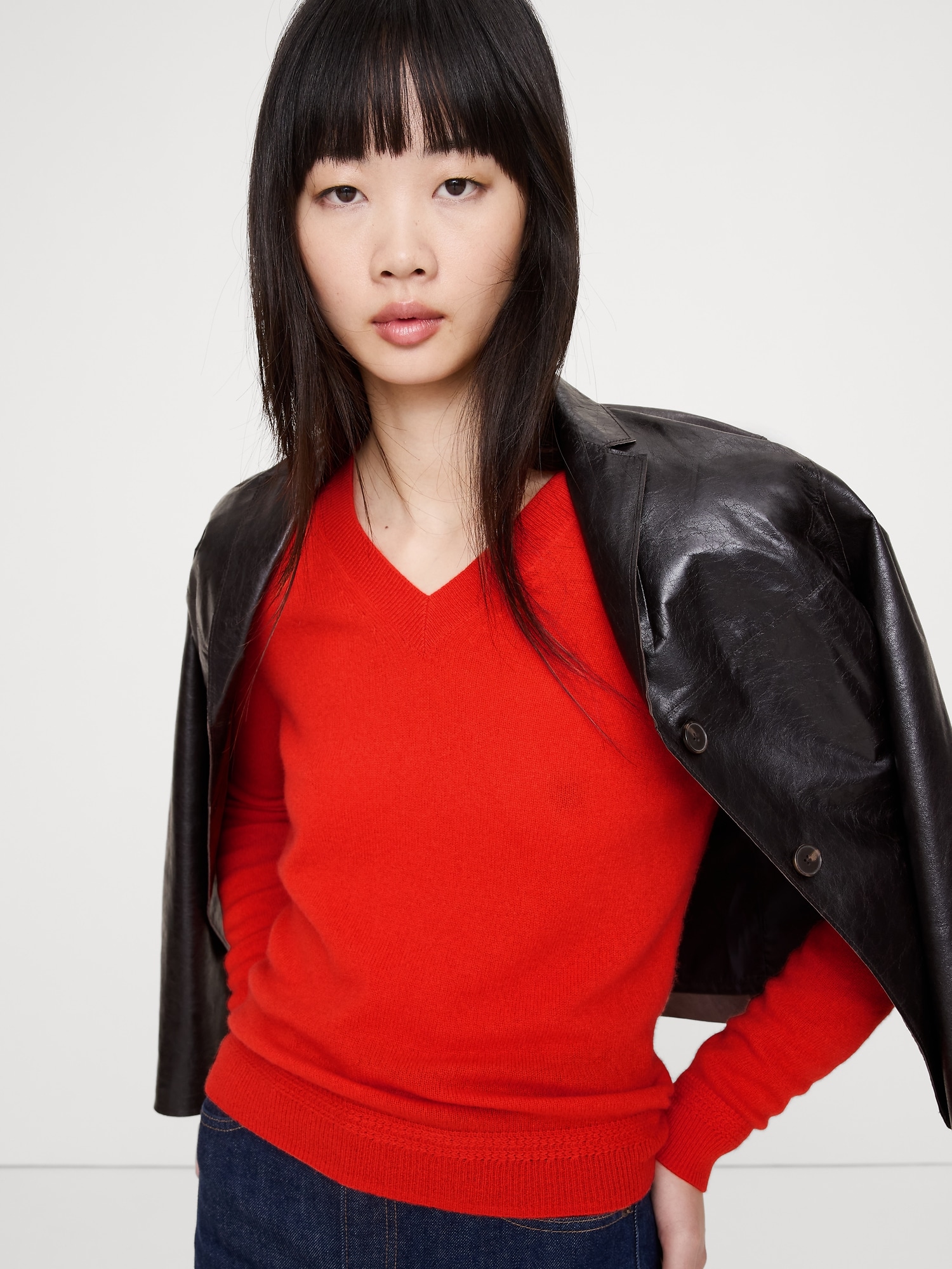 Image number 3 showing, Lightweight Cashmere V-Neck Sweater