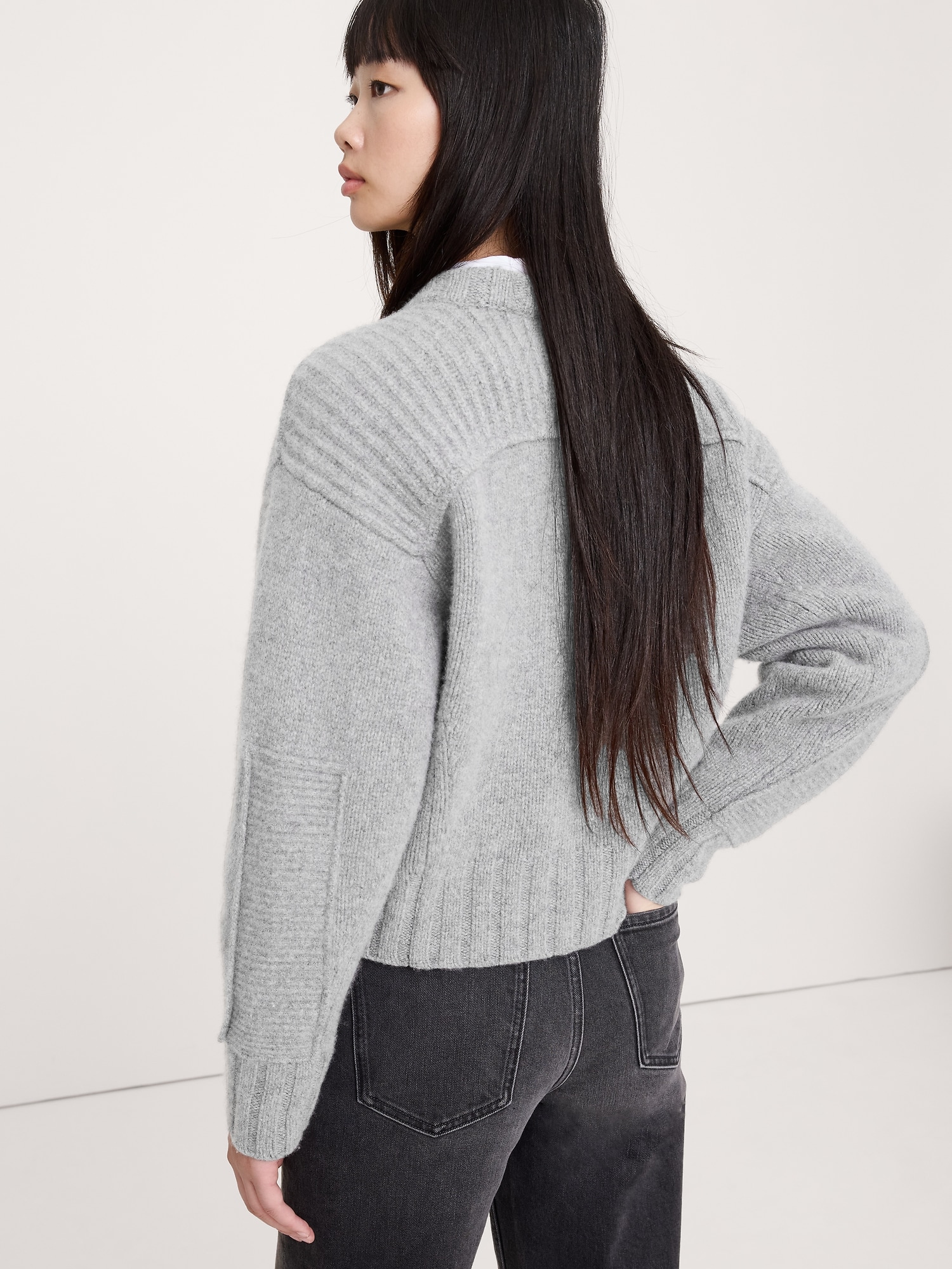 Image number 2 showing, Merino-Cashmere Ribbed-Panel Sweater
