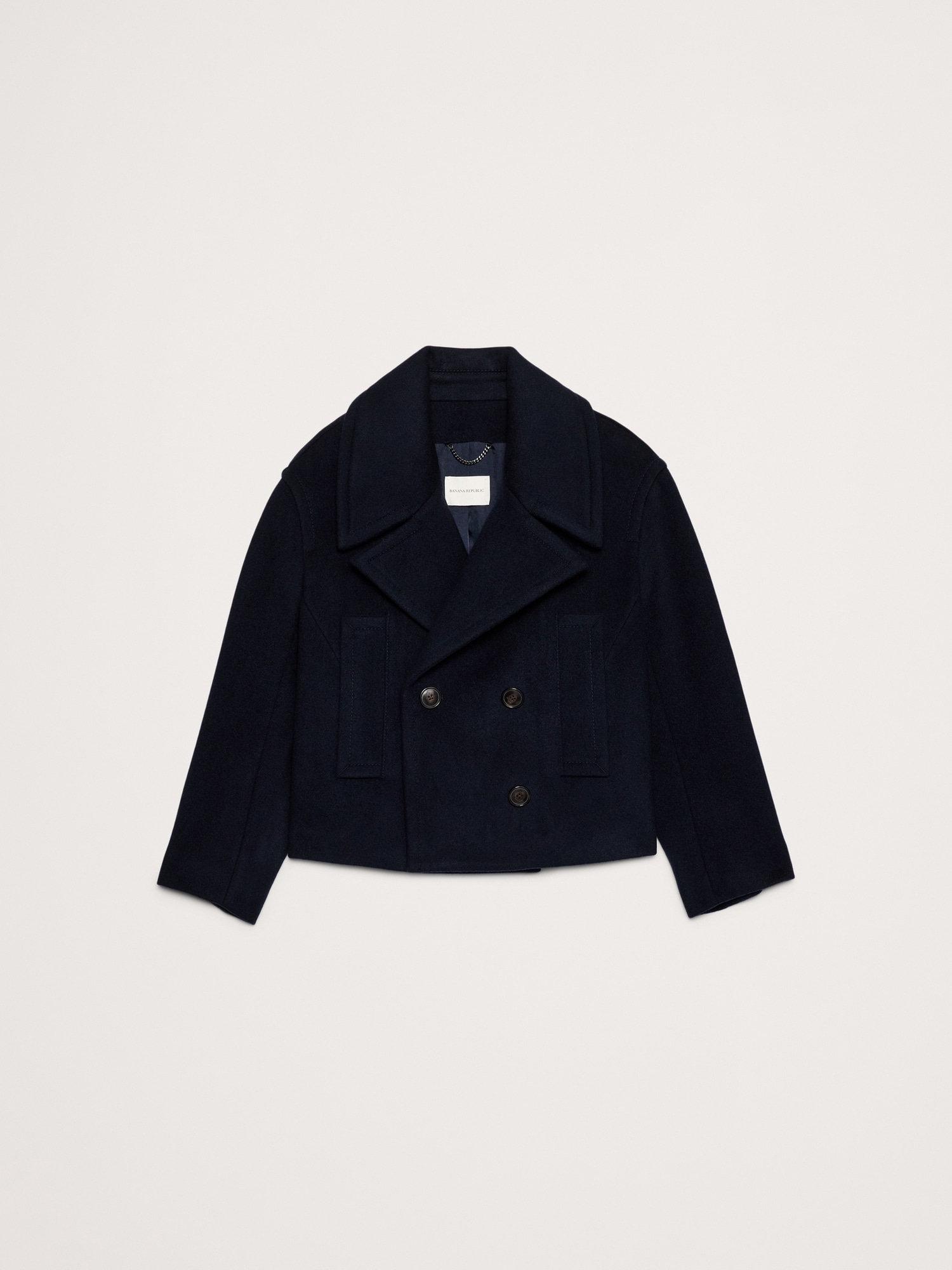Image number 4 showing, Italian Melton Wool-Blend Peacoat