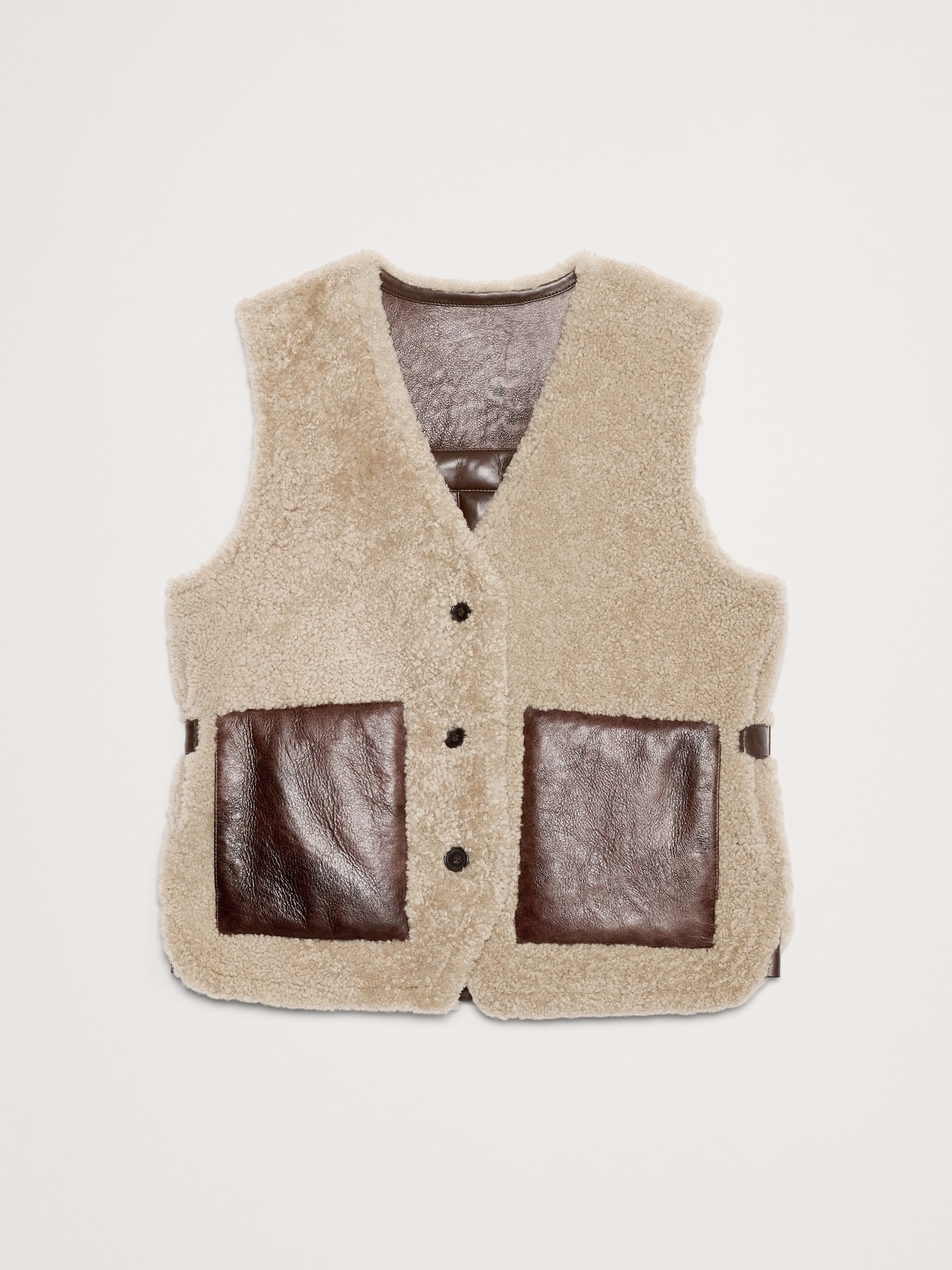Image number 4 showing, Reversible Shearling  Vest