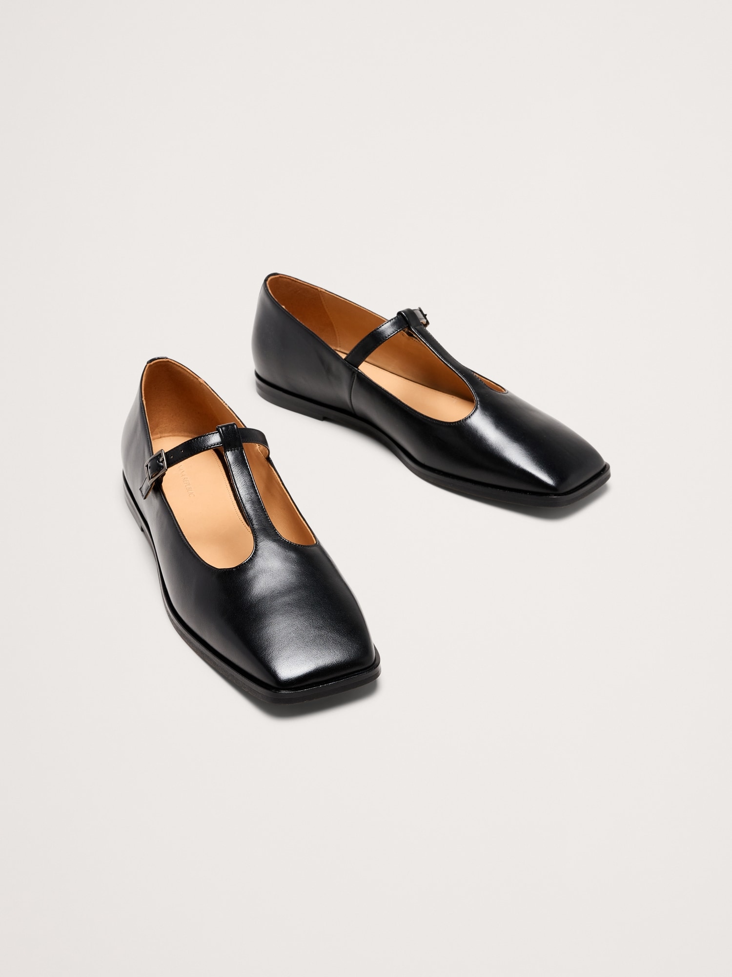 Image number 2 showing, Italian Leather Square-Toe Mary Jane Flats