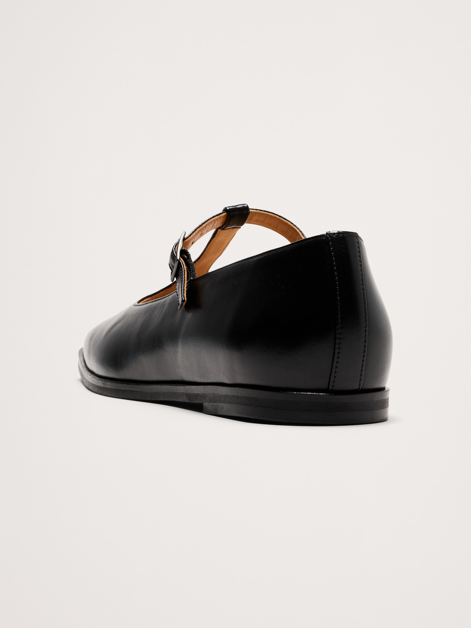 Image number 3 showing, Italian Leather Square-Toe Mary Jane Flats