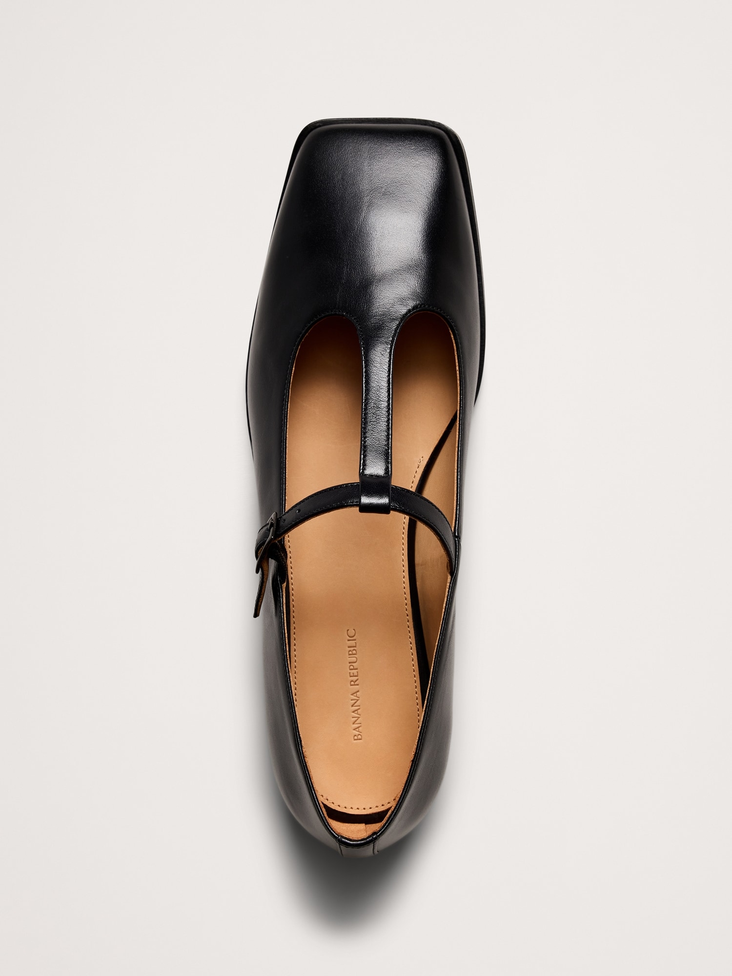 Image number 4 showing, Italian Leather Square-Toe Mary Jane Flats