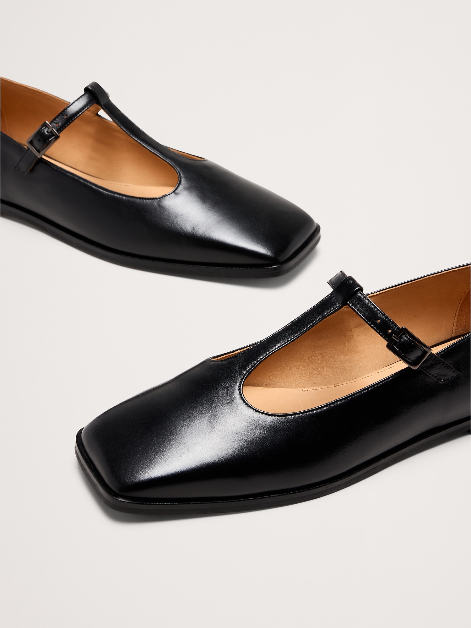 Image number 5 showing, Italian Leather Square-Toe Mary Jane Flats