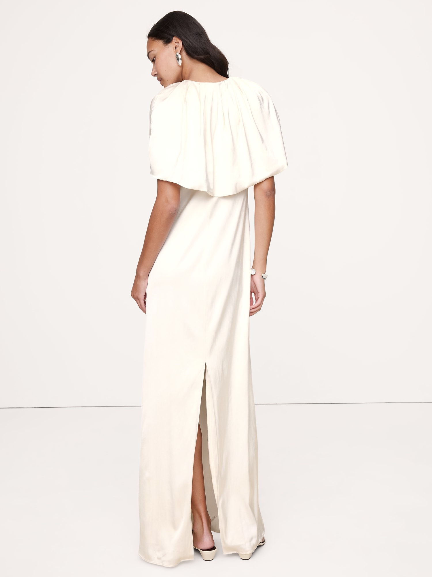 Image number 6 showing, Stretch-Satin Cape Maxi Dress