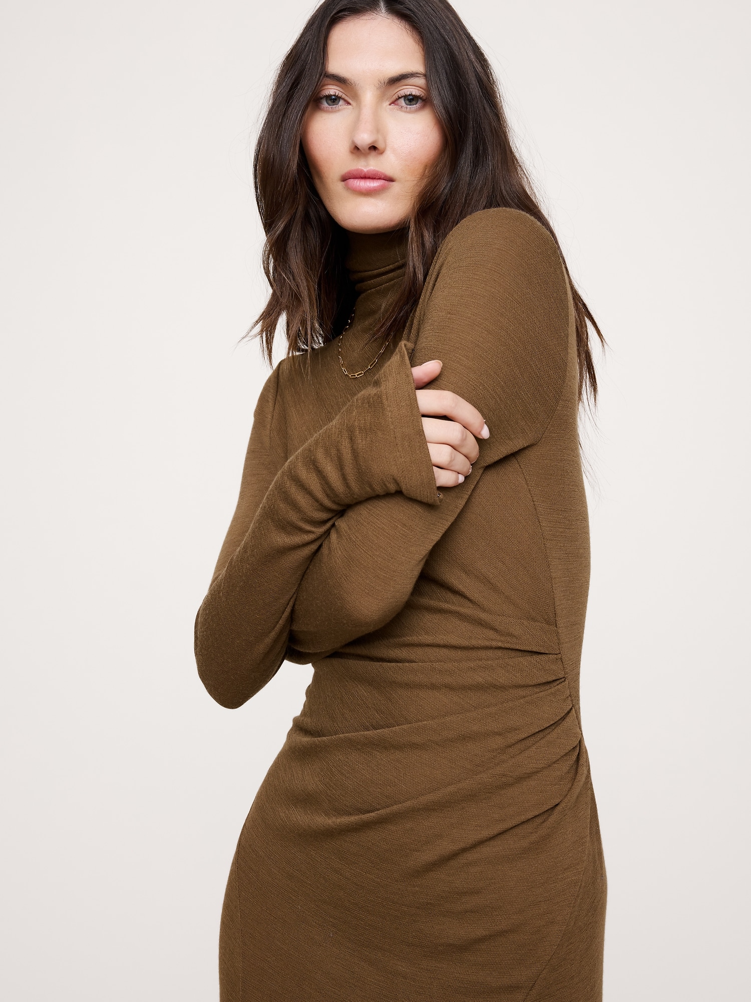 Image number 7 showing, Wool-Blend Jersey Ruched Maxi Dress