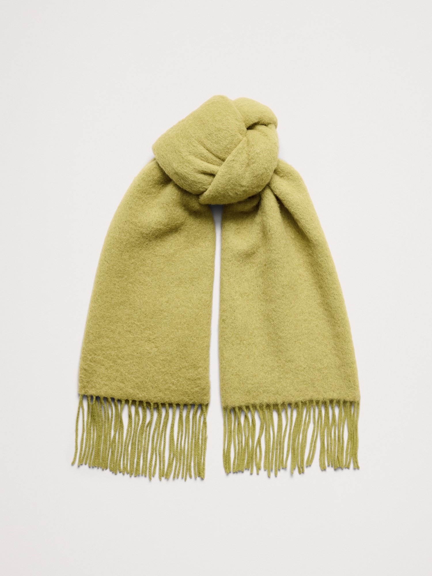 Brushed Alpaca-Wool Blend Scarf - Gilded Green