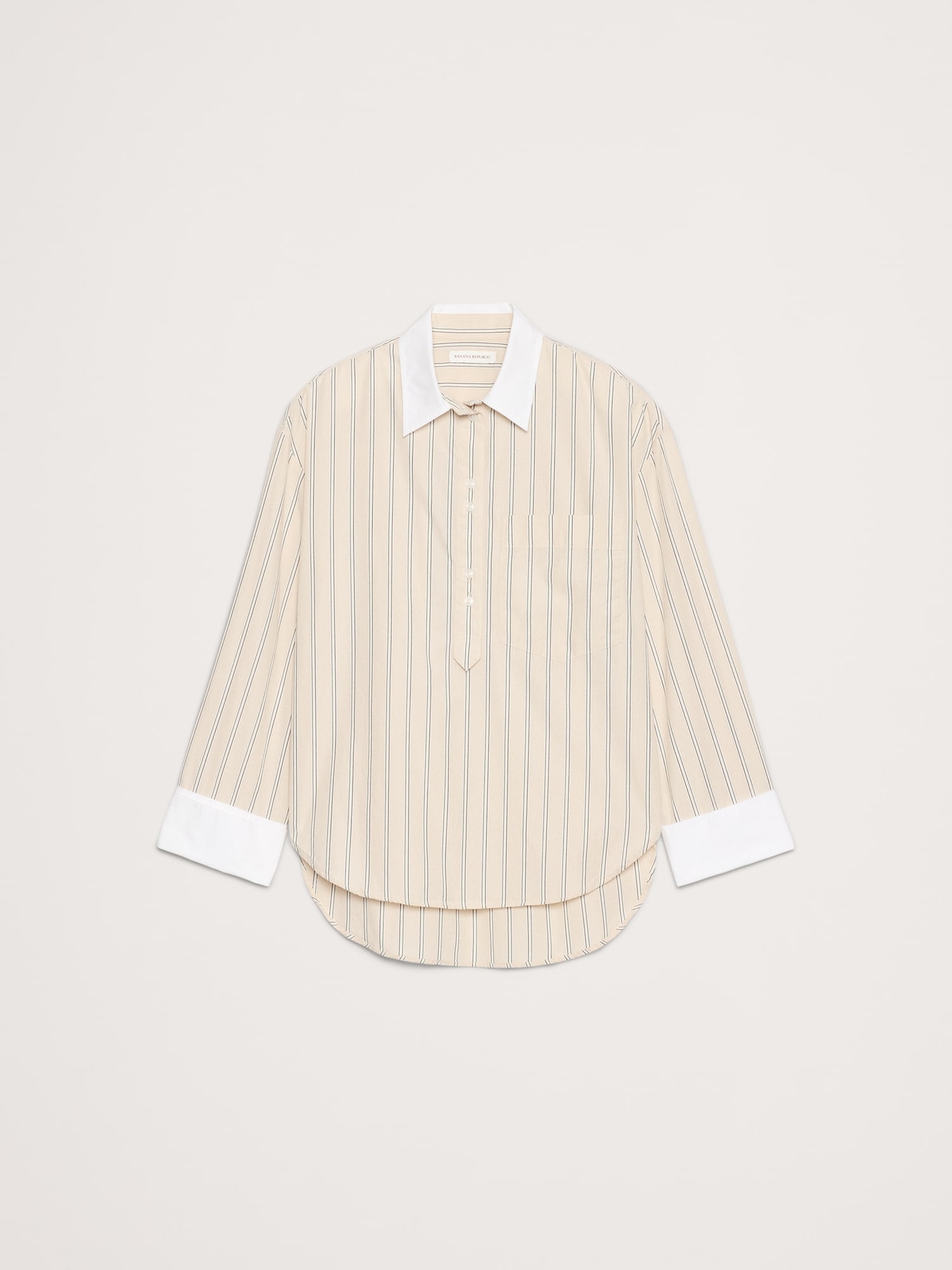 Image number 4 showing, Oversized Cotton Poplin Banker Shirt