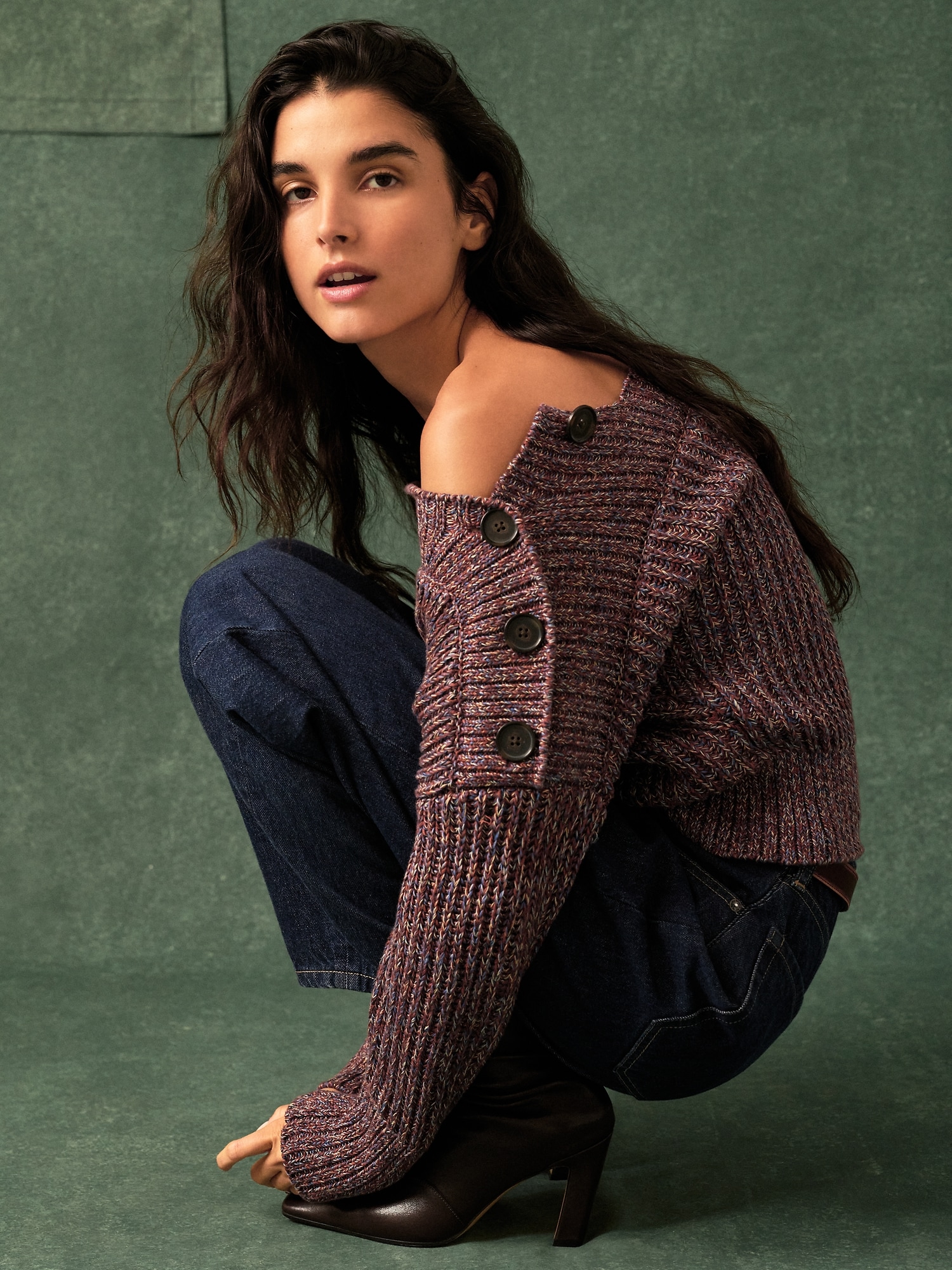 Image number 5 showing, Cotton Button-Shoulder Sweater