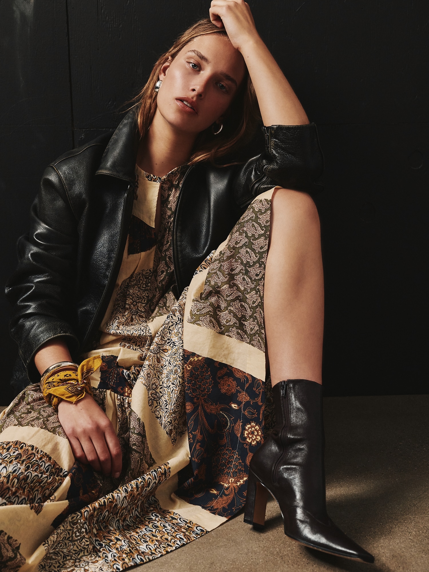 Image number 5 showing, Cotton Tiered Maxi Shirt Dress