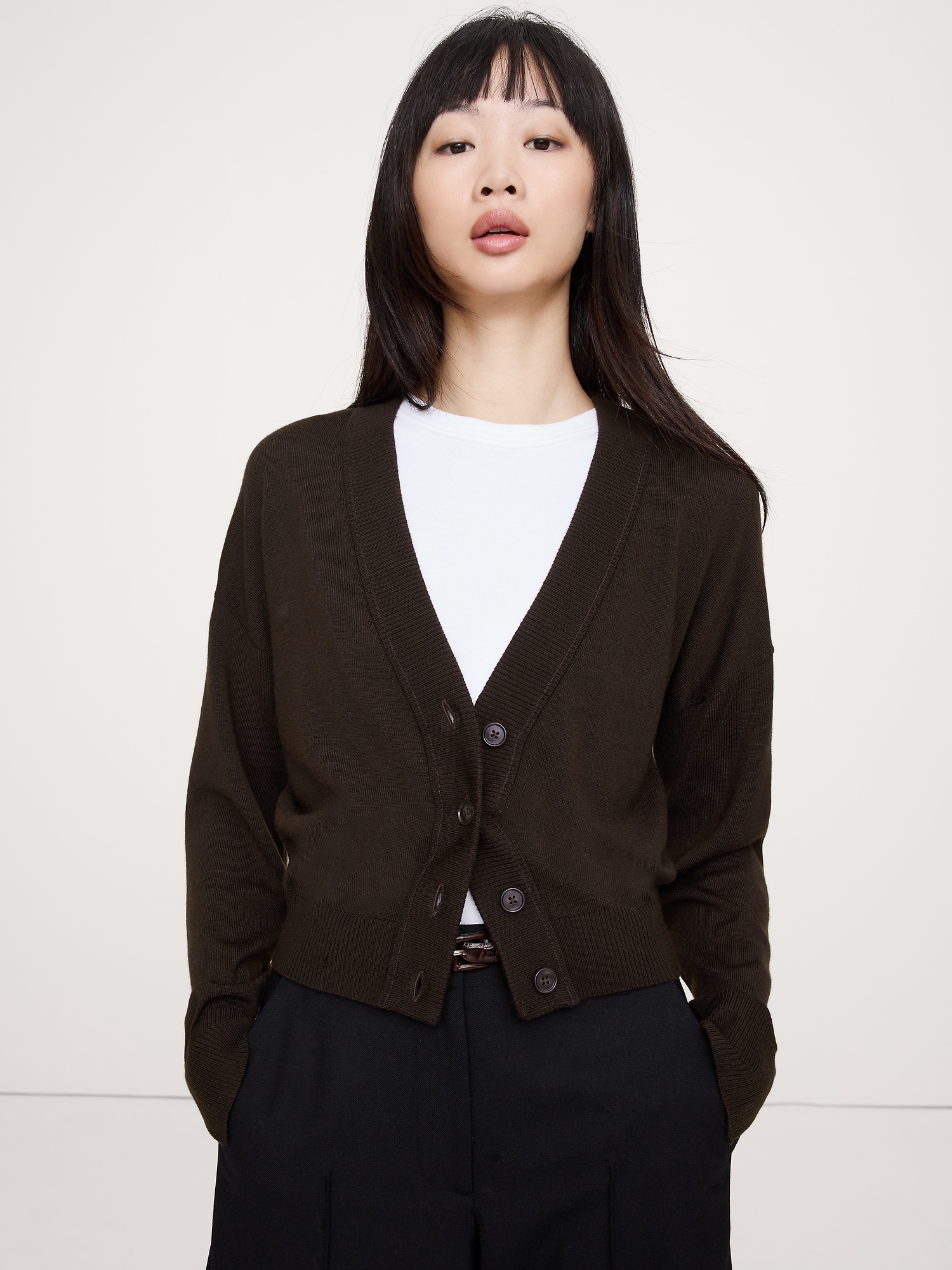 Cardigan en laine mérinos