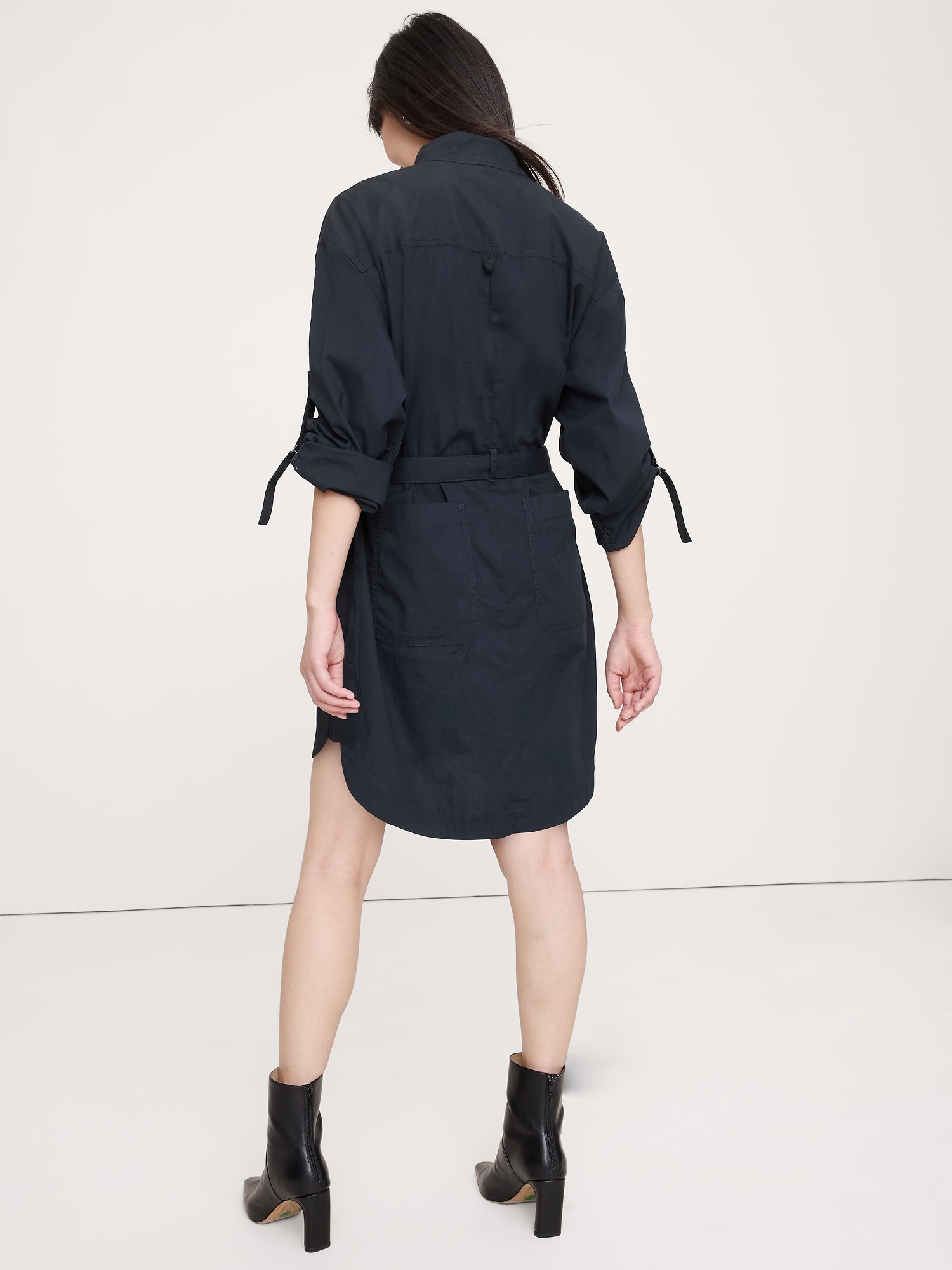 Image number 7 showing, Stretch-Cotton Utility Mini Dress